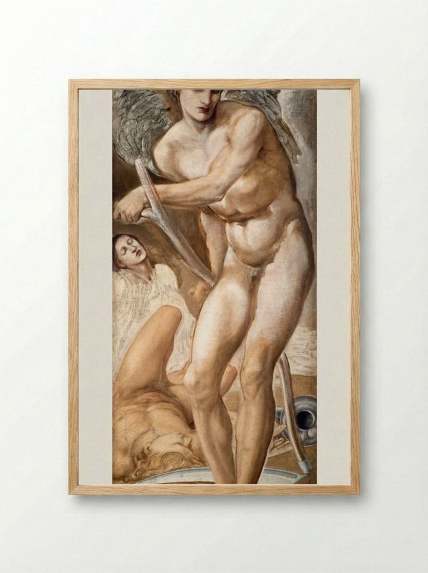 Study of Oblivion Conquering Fame - Edward Burne-Jones - Framed Print Wood