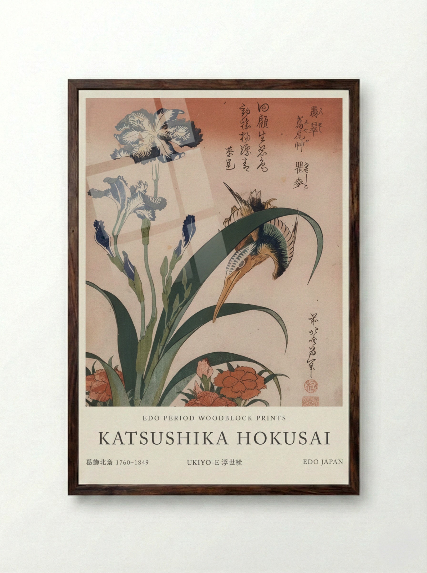 Kingfisher, Carnation, Iris – Fine Art Print