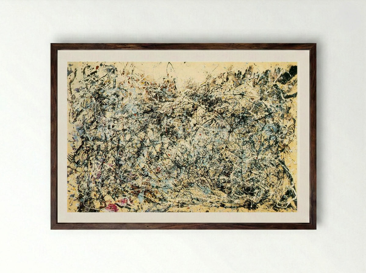 No. 1 (Jackson Pollock) - Jackson Pollock - Framed Print Dark Wood