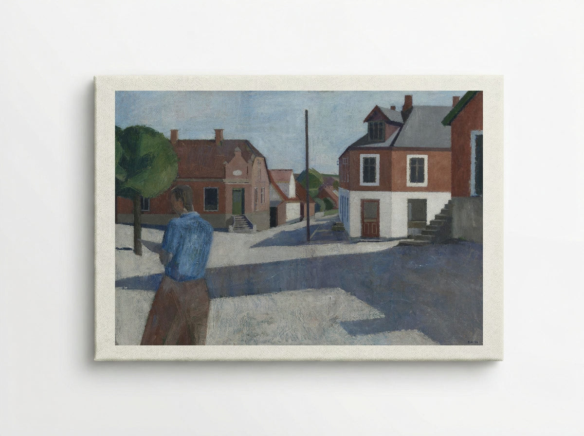 Street Scene with Figure - Erik Raadal - Canvas
