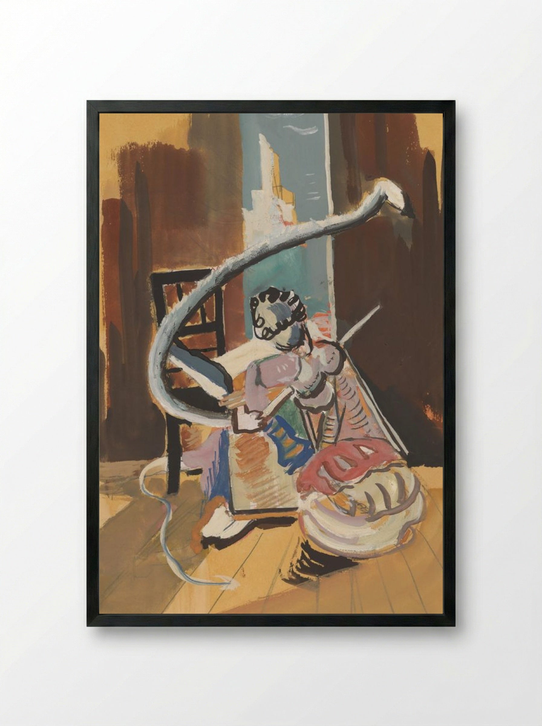 Study for Painting in a Circus Setting - Cyprián Majerník - Framed Print Black