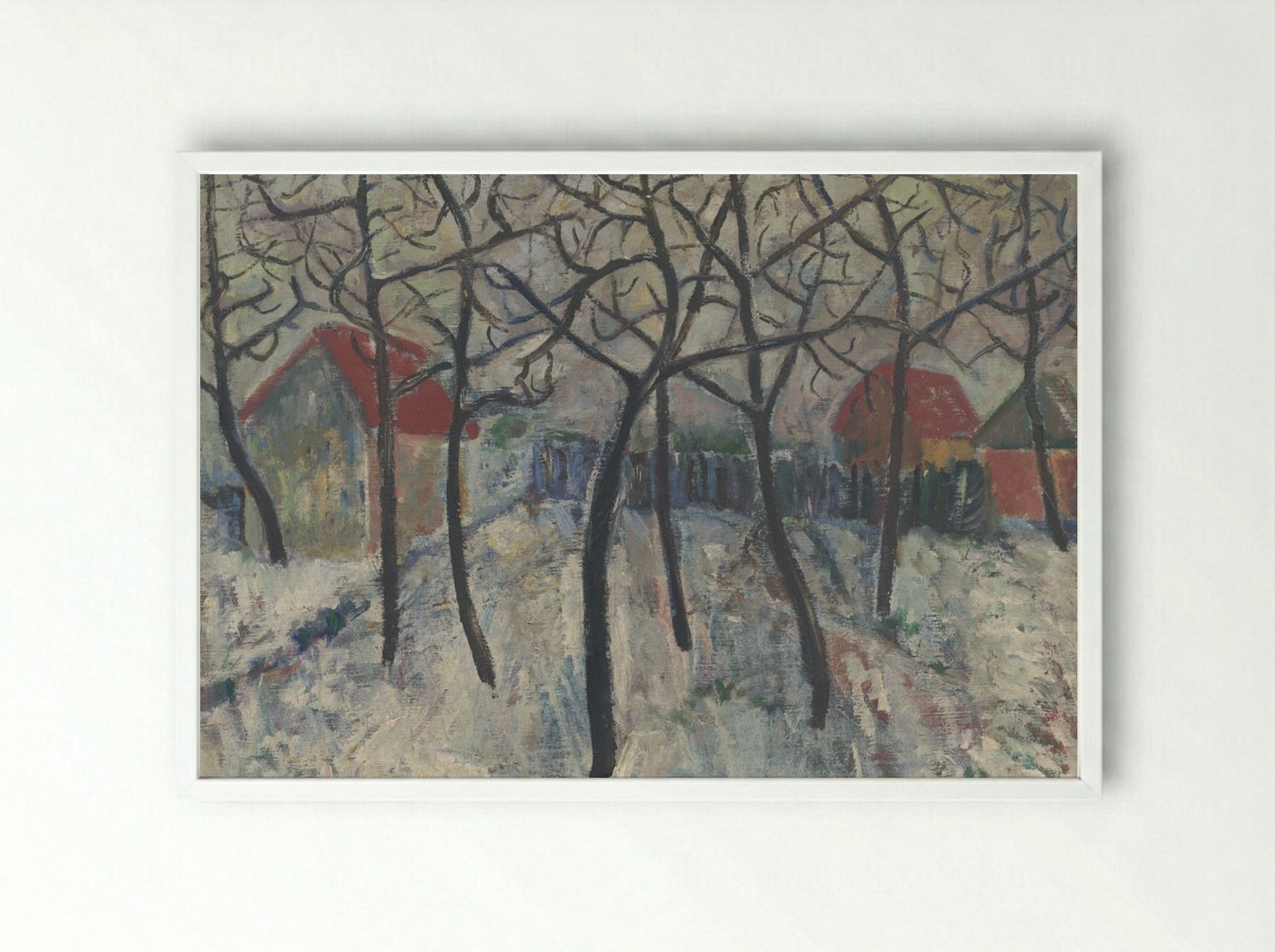 Trees in a Garden - Cyprián Majerník - Framed Print White