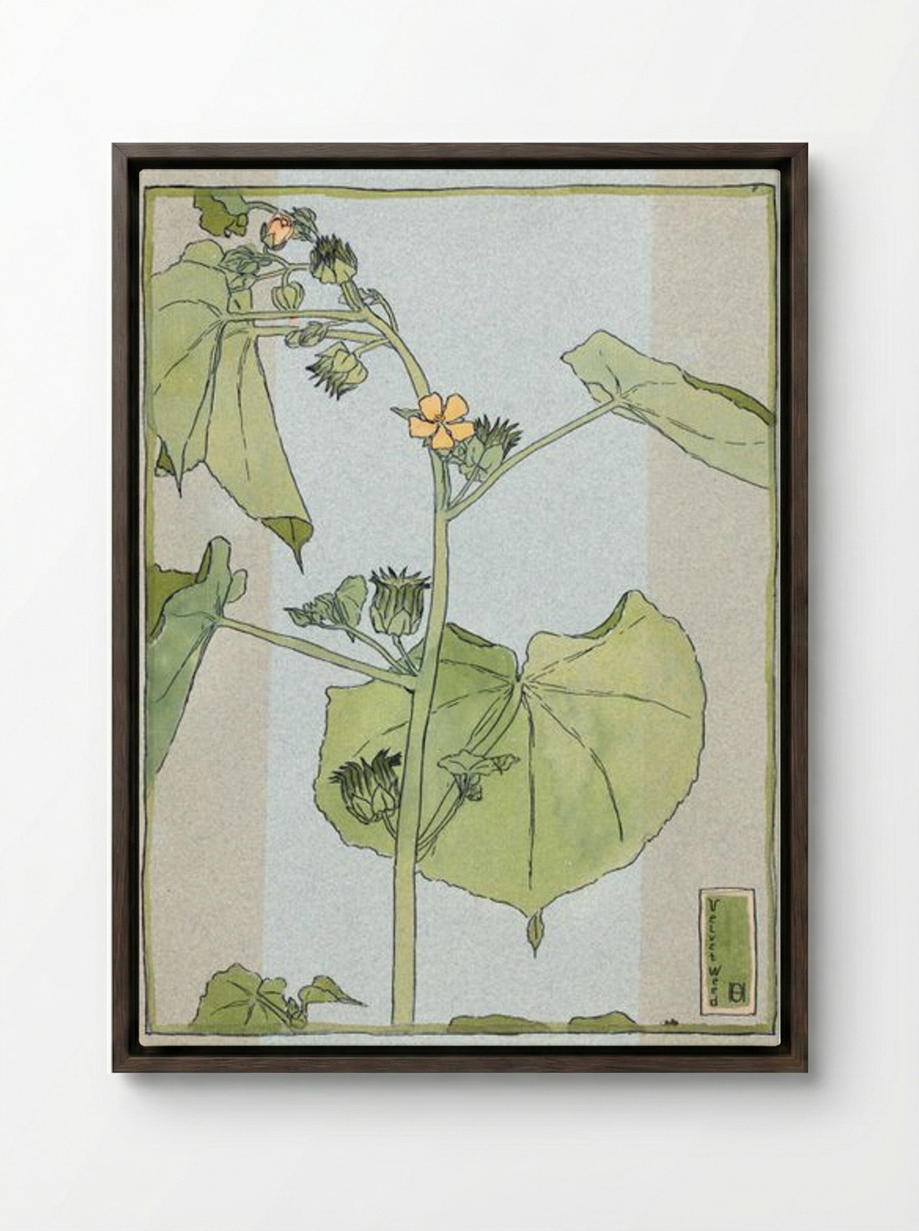 Velvet Weed - Hannah Borger Overbeck - Framed Canvas Dark Wood