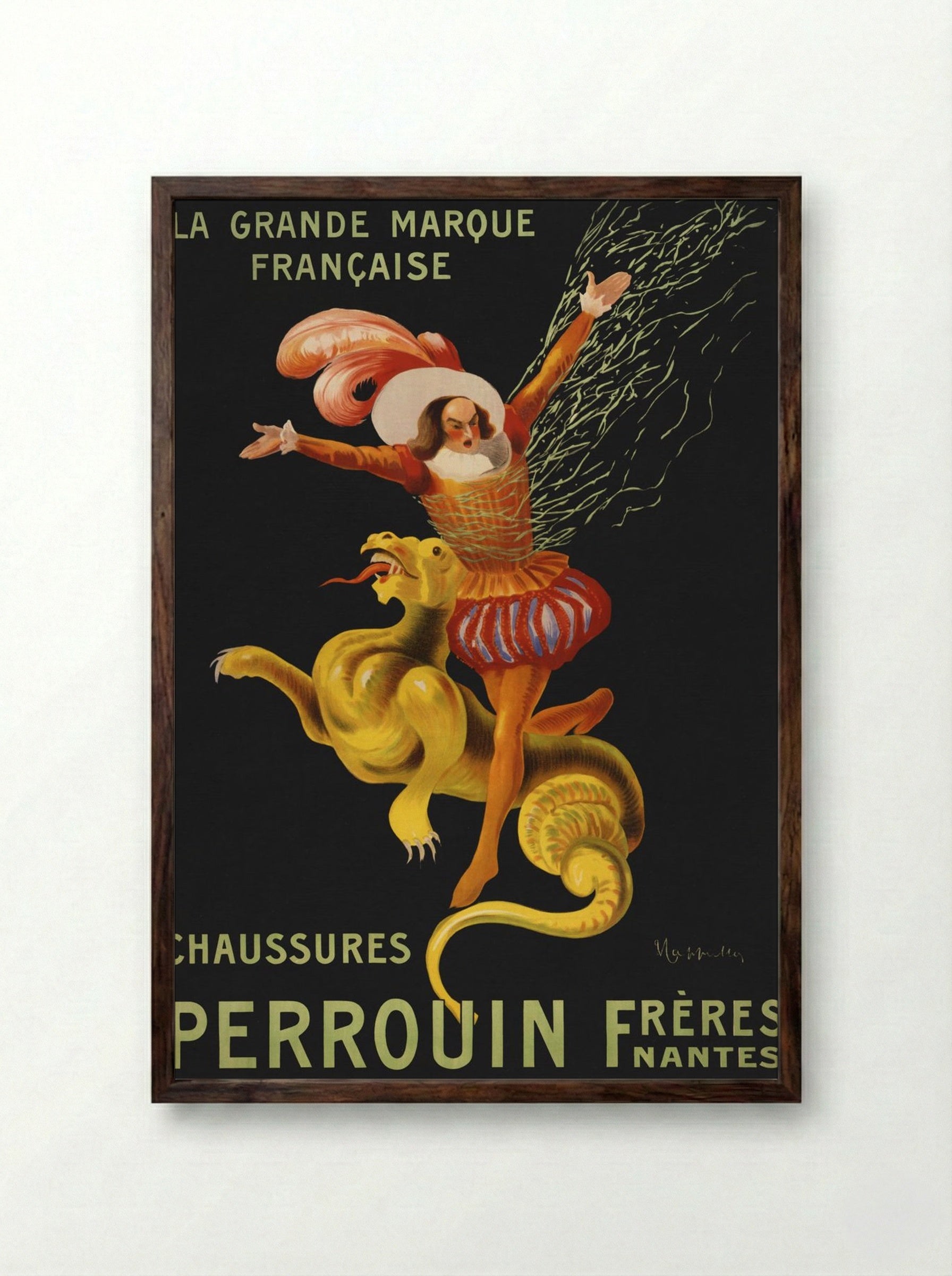 Chaussures Perrouin Frères, Nantes - Leonetto Cappiello - Framed Print Dark Wood