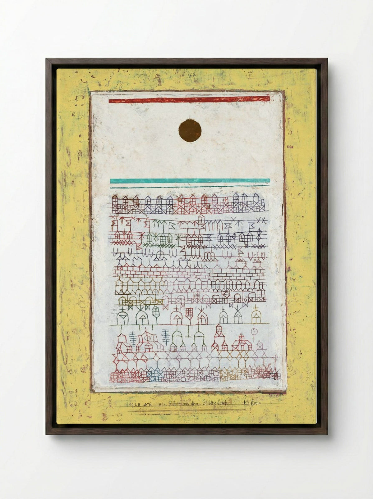 A Sheet from the City Book - Paul Klee - Framed Canvas Dark Wood