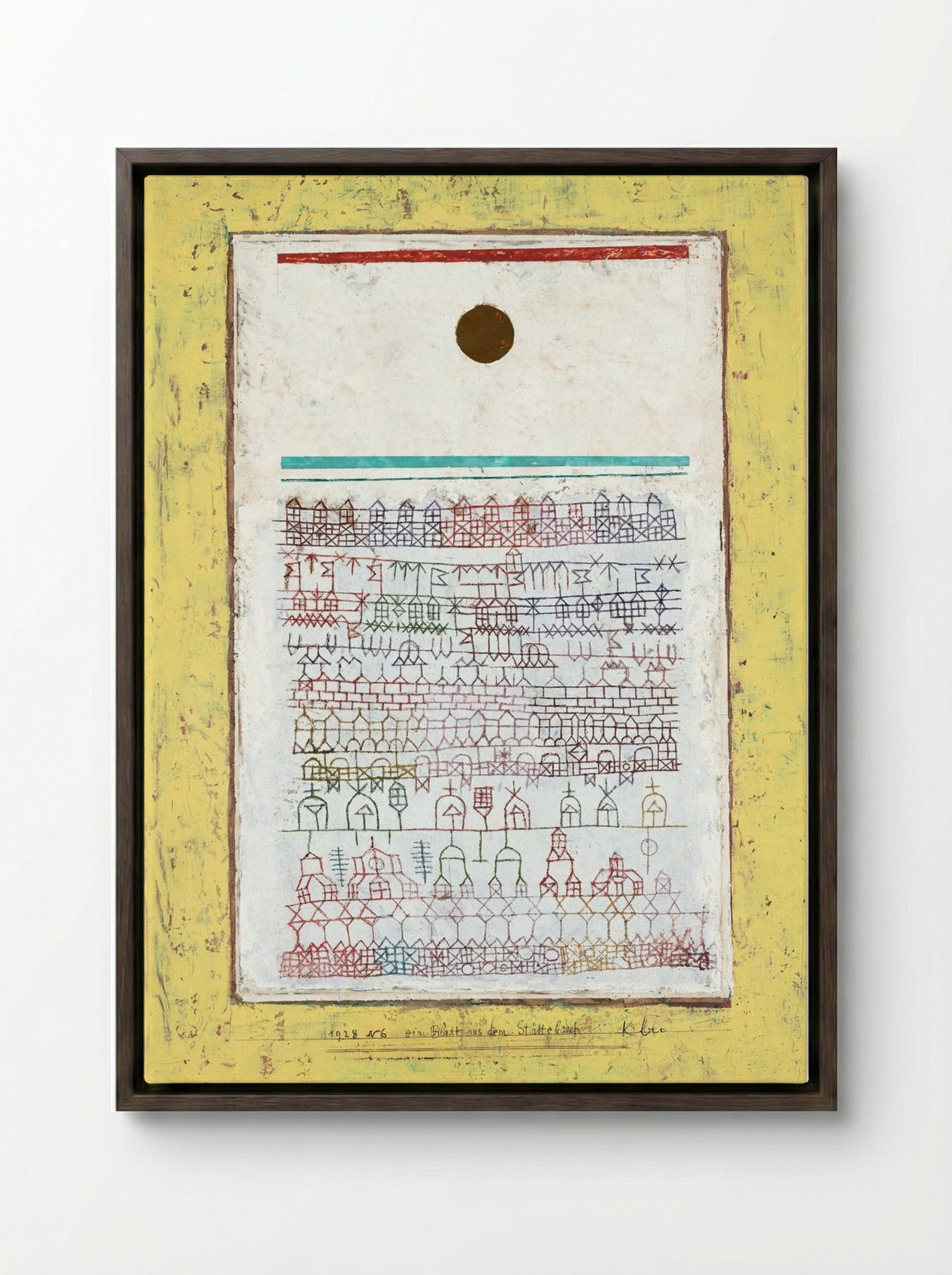 A Sheet from the City Book - Paul Klee - Framed Canvas Dark Wood