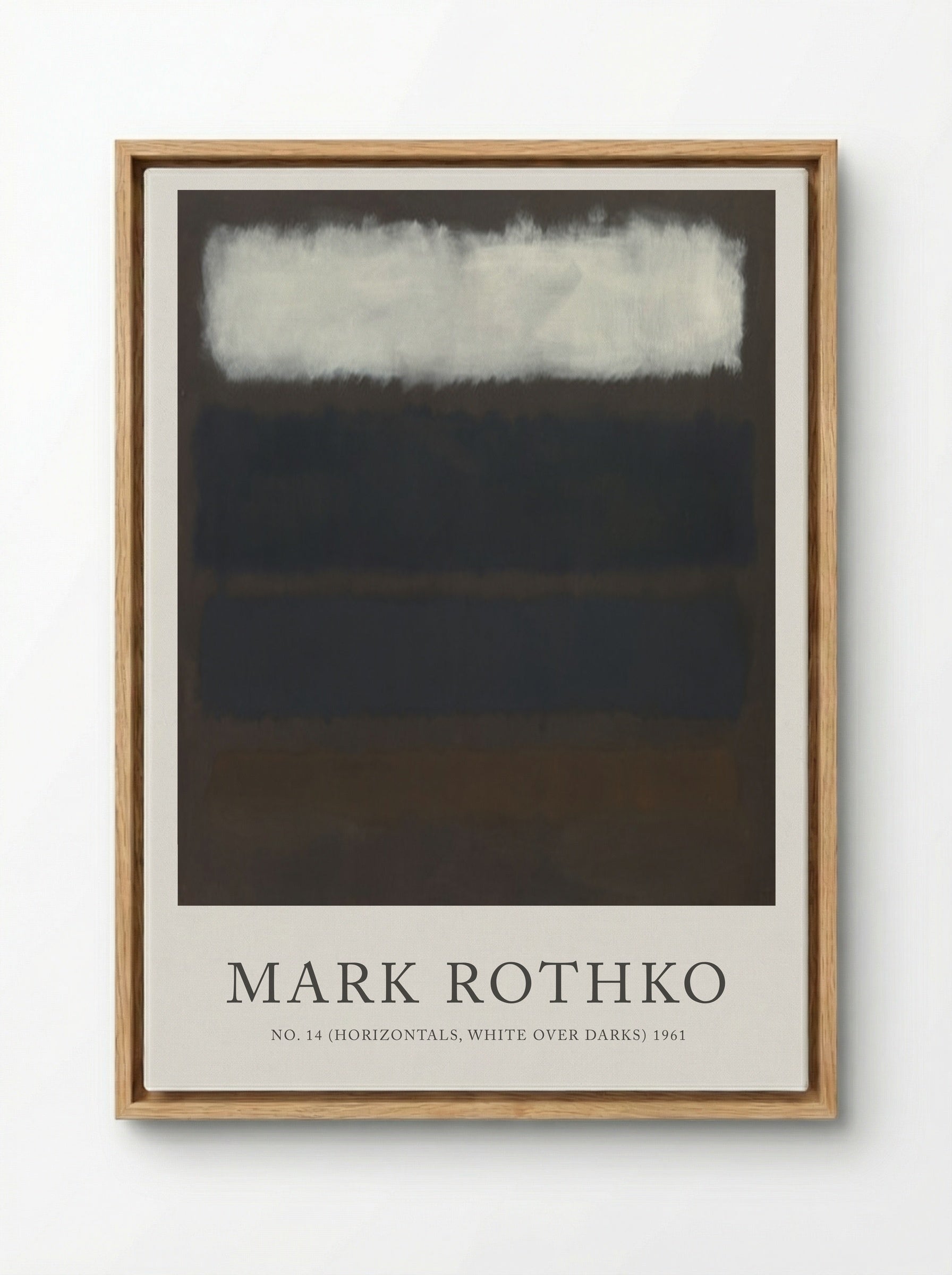 No. 14 (Horizontals, White Over Darks) - Mark Rothko - Framed Canvas Wood