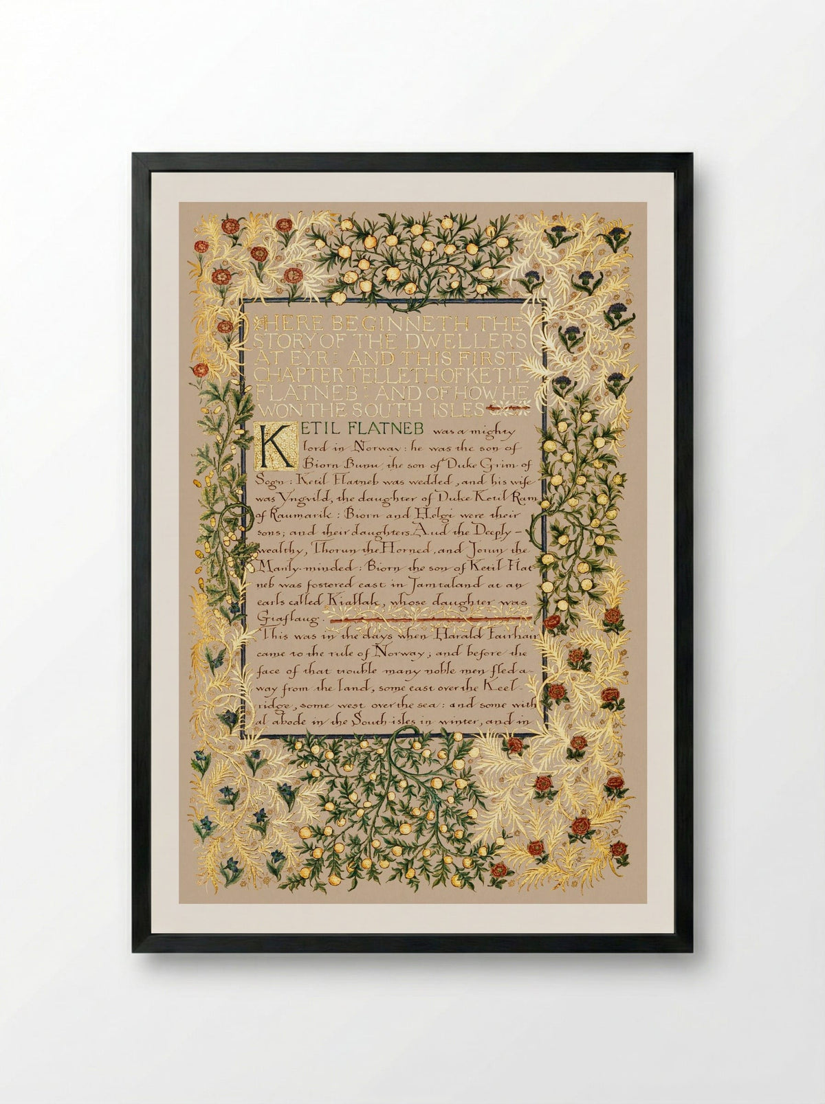 The Story of the Dwellers at Eyr - William Morris - Framed Print Black