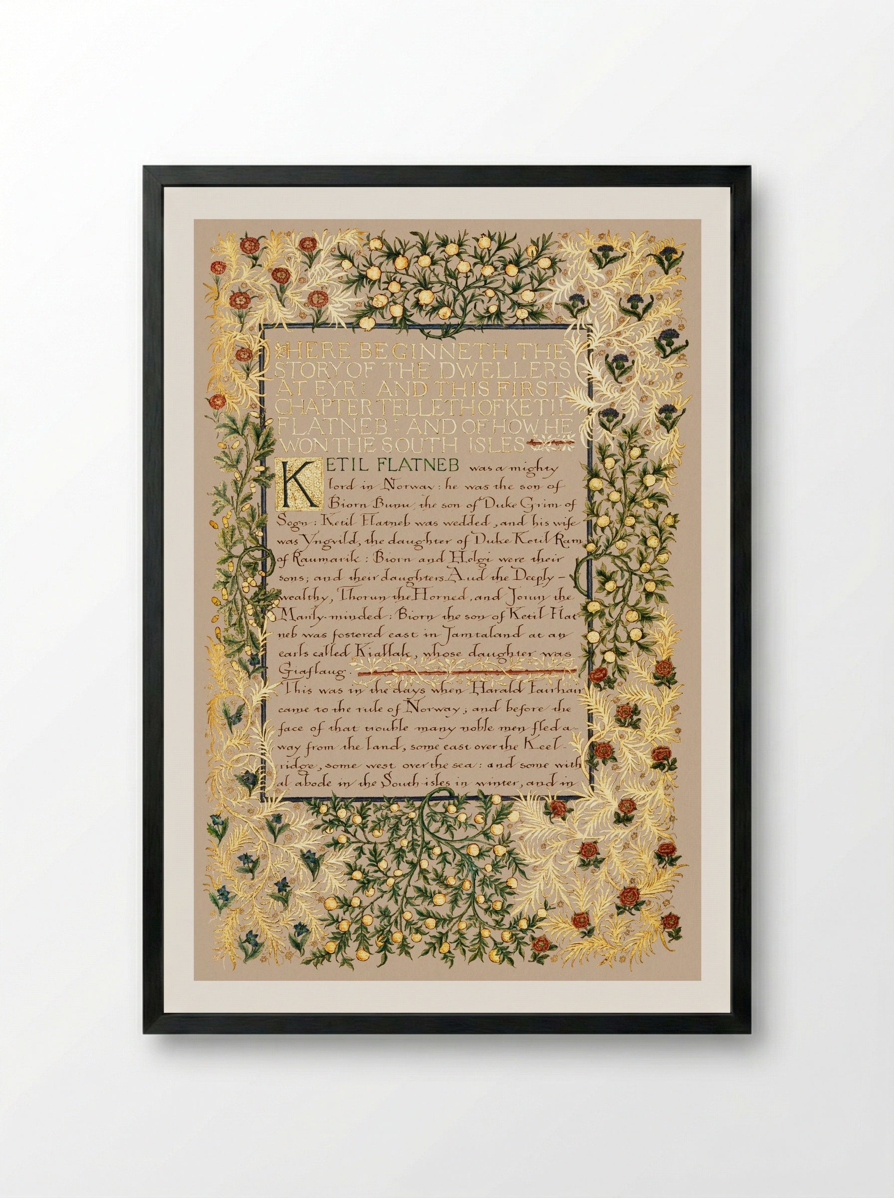 The Story of the Dwellers at Eyr - William Morris - Framed Print Black
