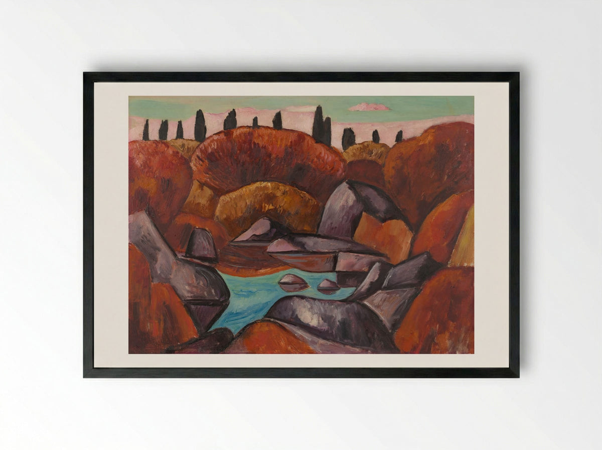 Flaming Pool, Dogtown - Marsden Hartley - Framed Print Black