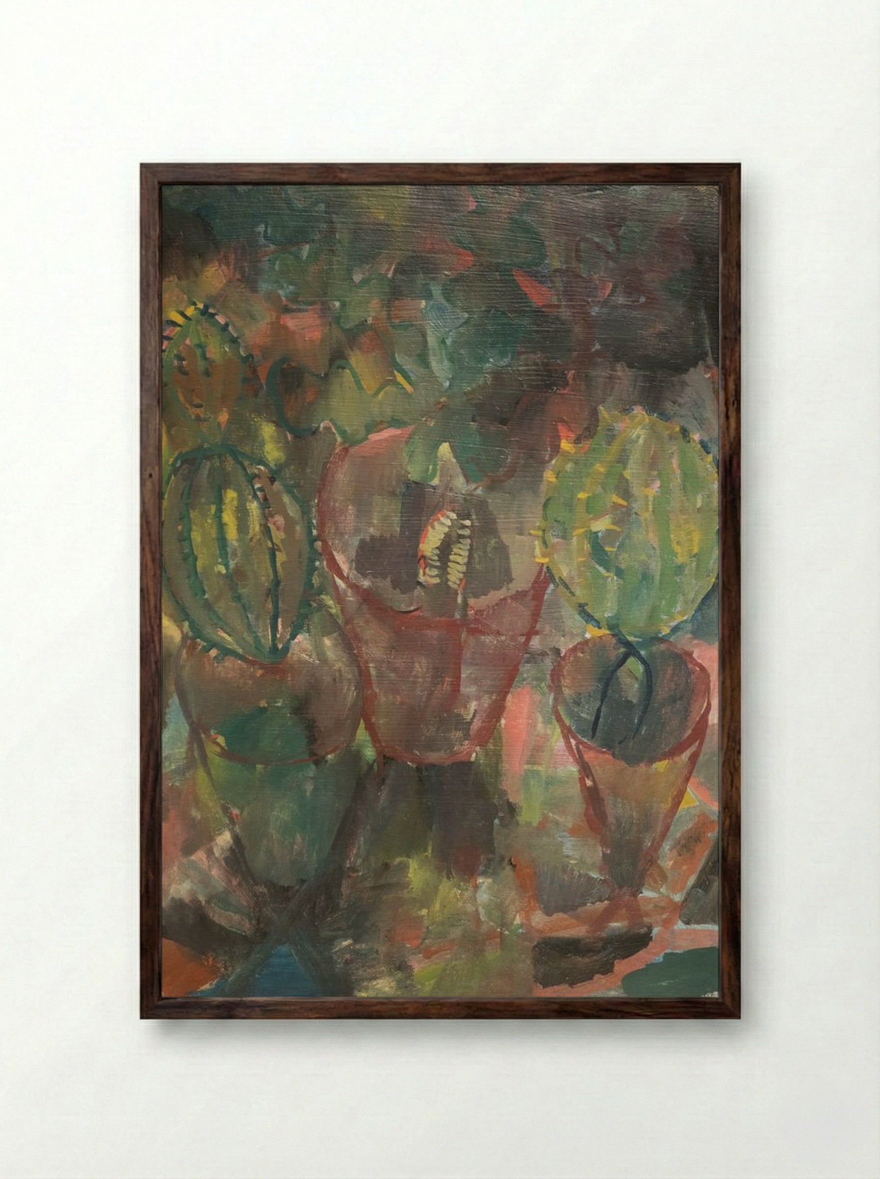 Kakteen - Paul Klee - Framed Print Dark Wood