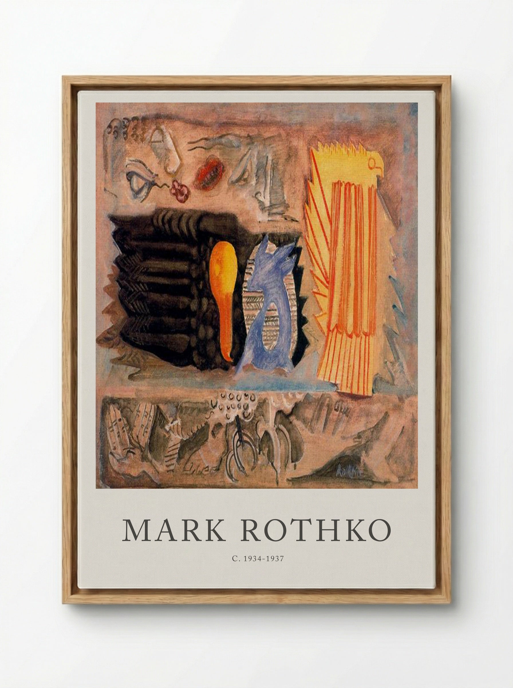 Untitled (Surrealist Composition) - Mark Rothko - Framed Canvas Wood