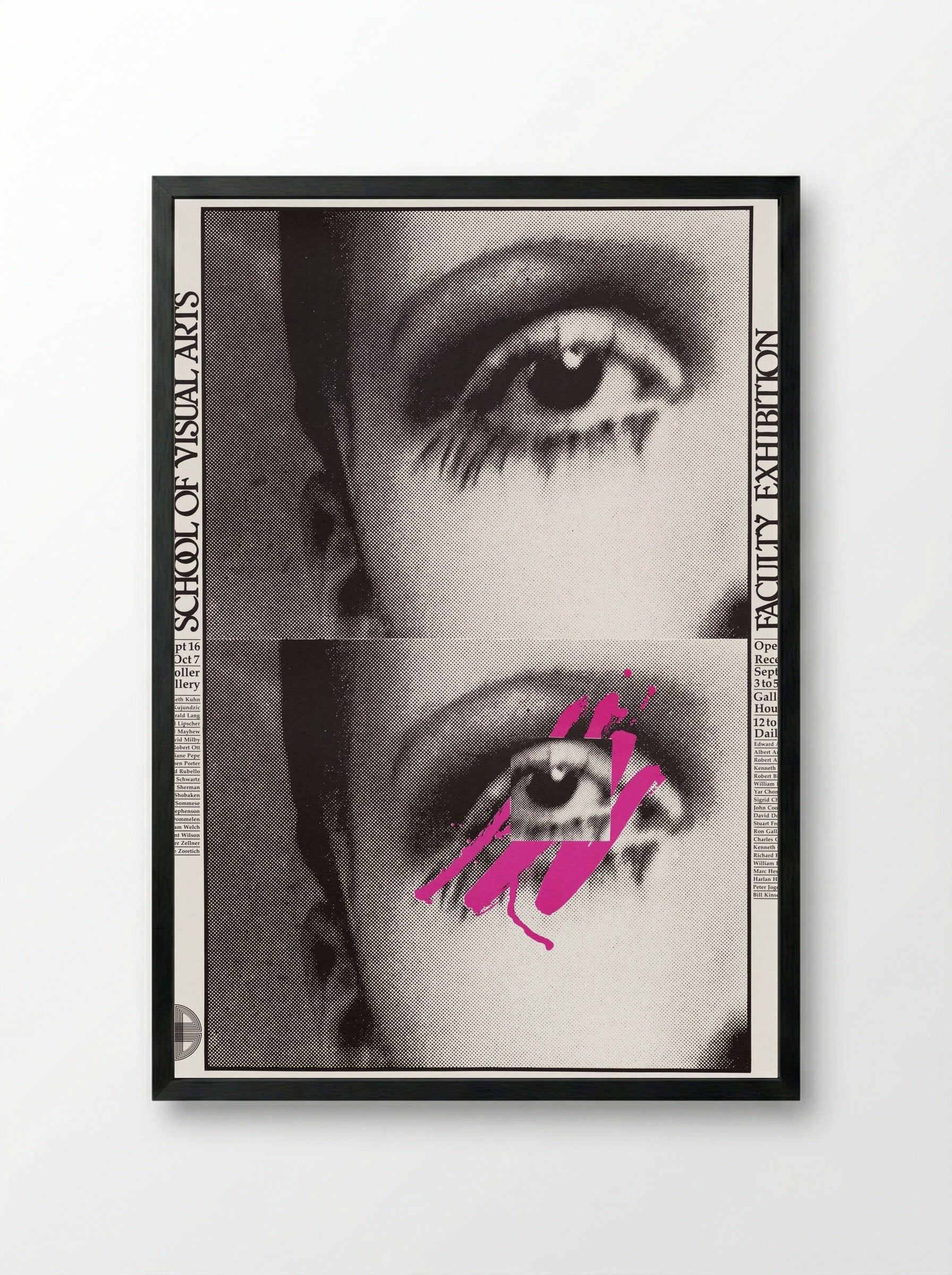 School of Visual Arts Faculty Exhibition Poster - Fine Art Print - Framed Print Black