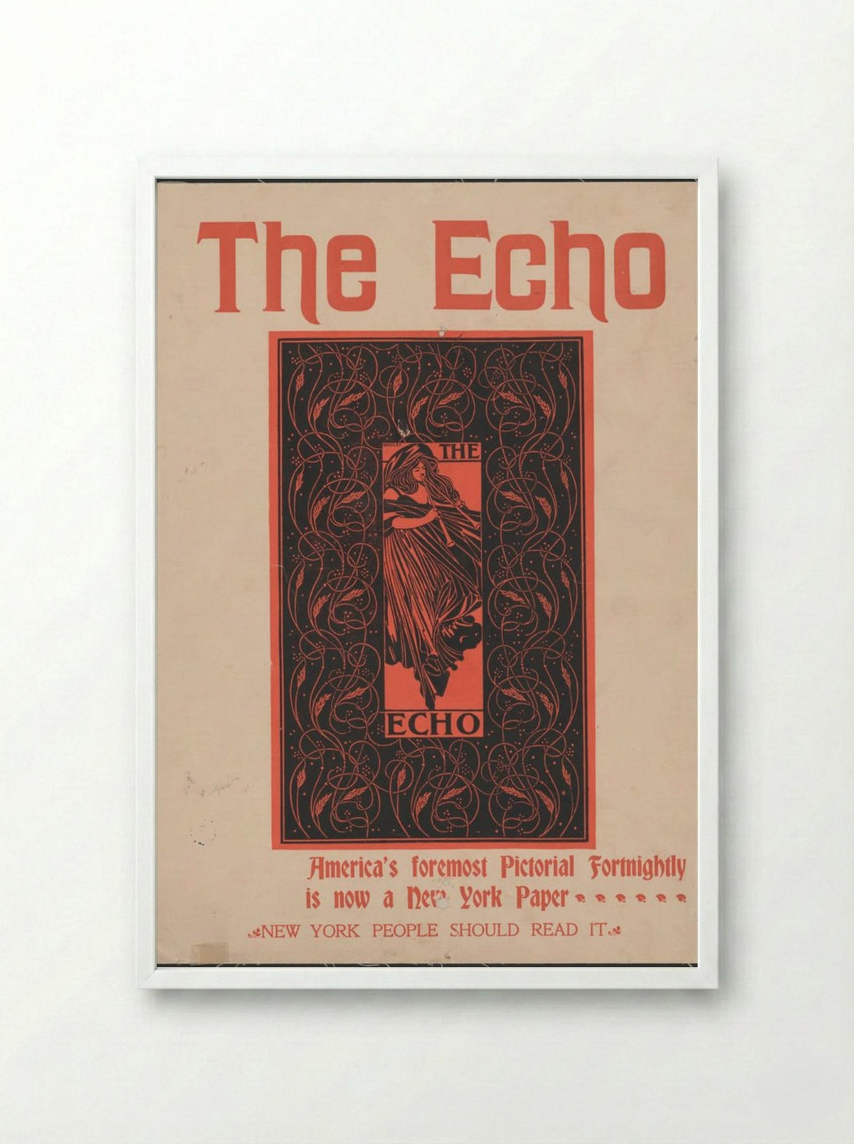 The Echo - America's Foremost Pictorial Fortnightly - Will H. Bradley - Framed Print White