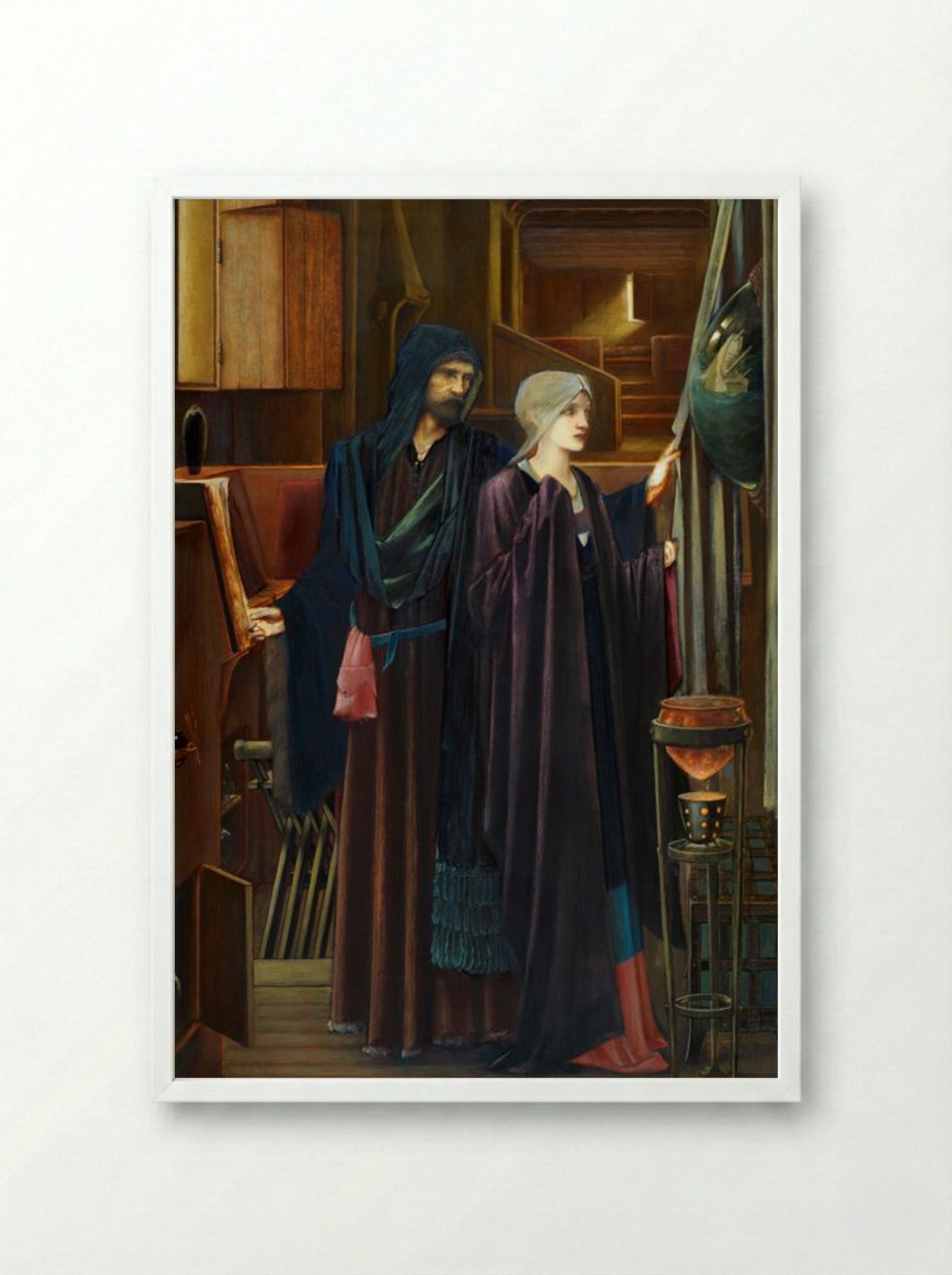 The Car of Love - Edward Burne-Jones - Framed Print White