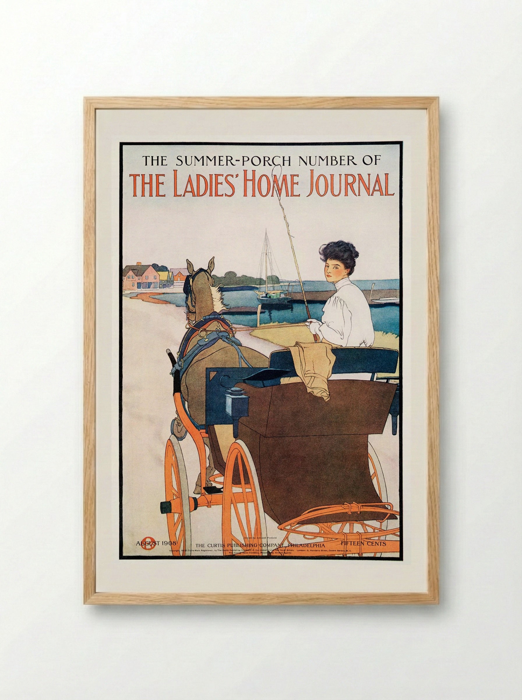 The Summer-Porch Number of The Ladies' Home Journal - Edward Penfield - Framed Print Wood