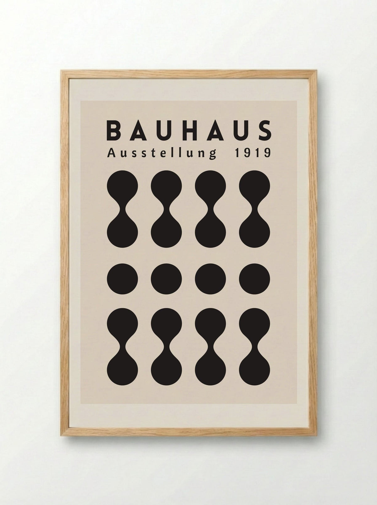 Bauhaus Hourglass Matrix – 1919 Exhibition - Framed Print Wood