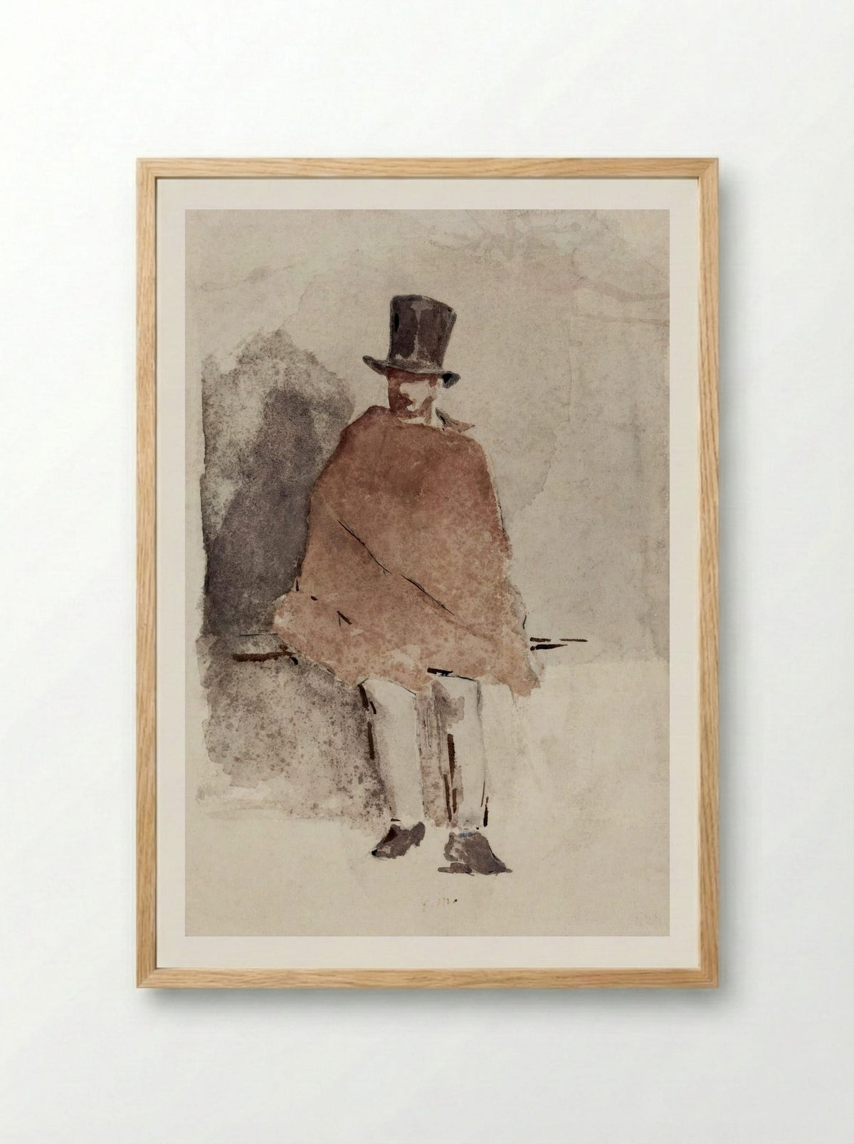 The Man in the Tall Hat - Édouard Manet - Framed Print Wood