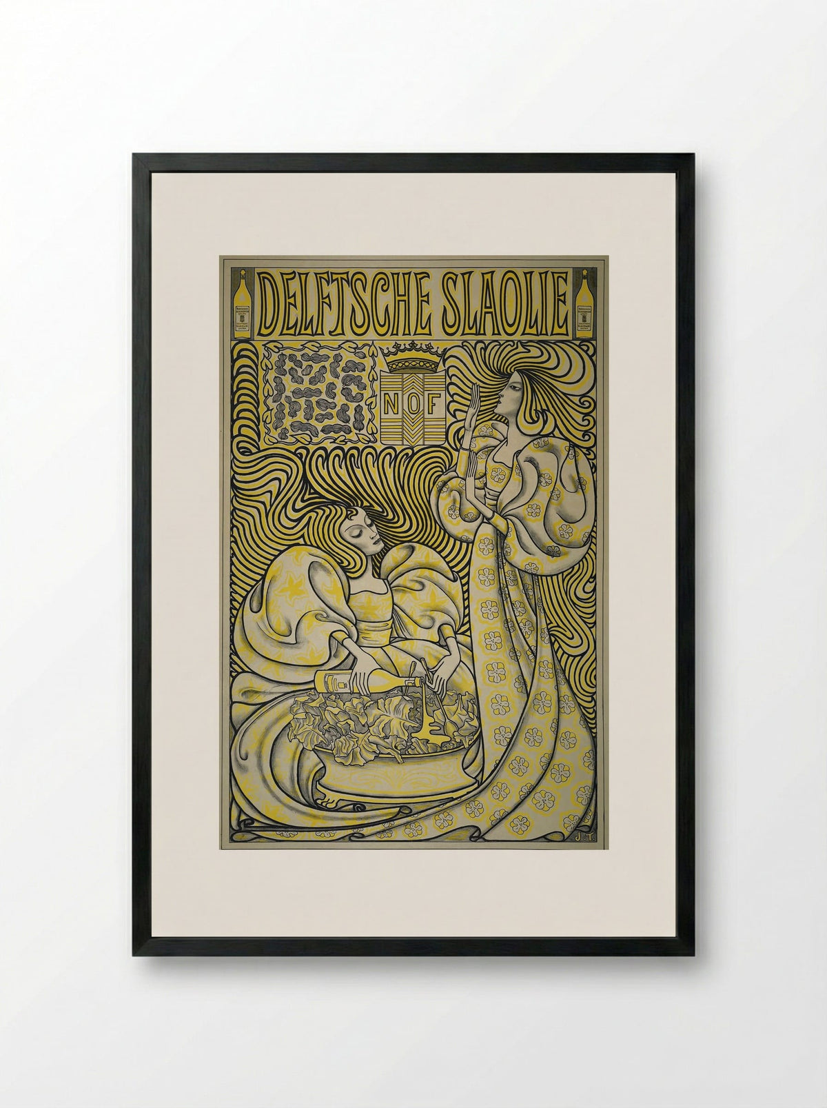 Poster for Delft Salad Oil - Jan Toorop - Framed Print Black