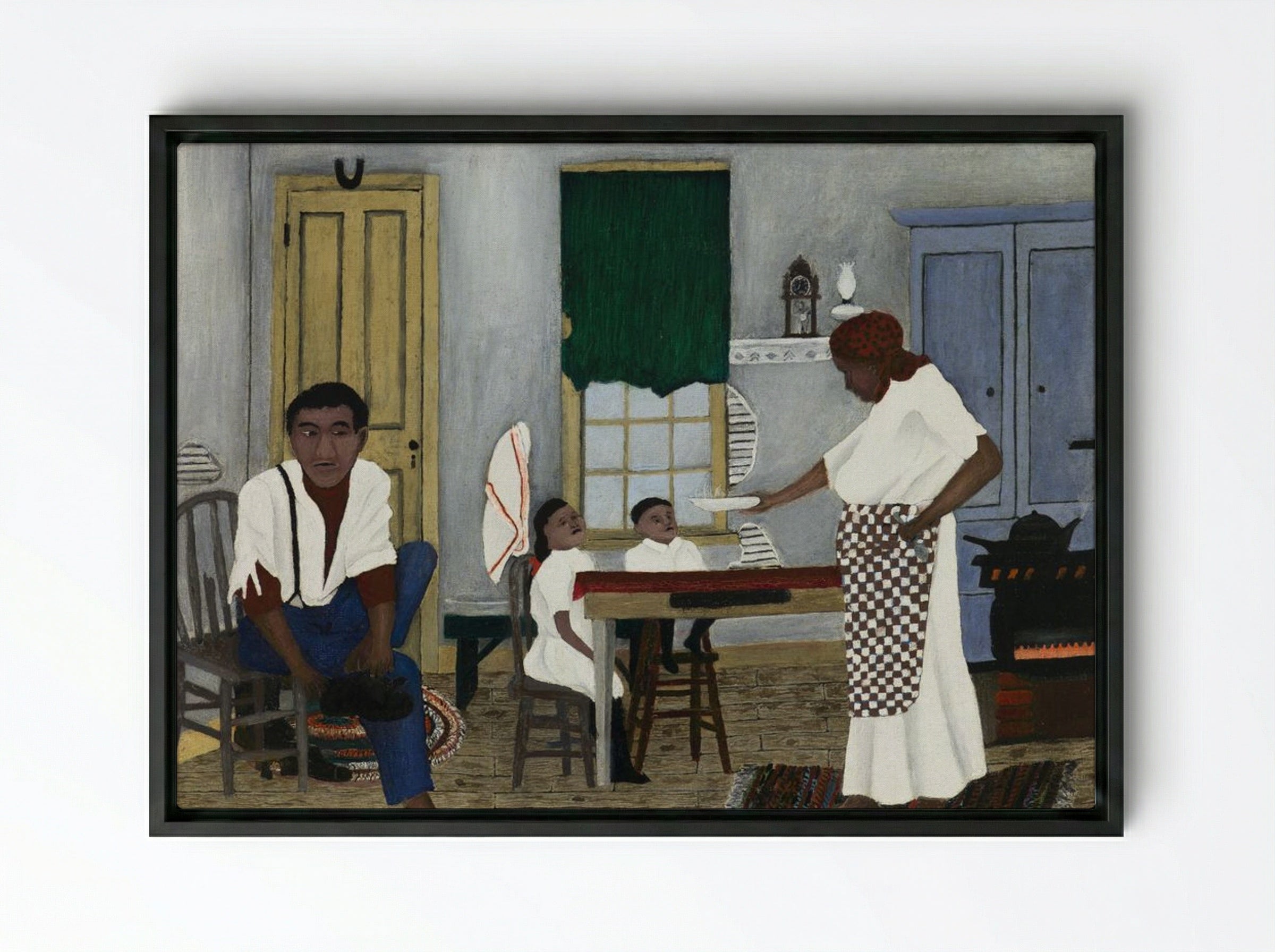 Sunday Morning Breakfast - Horace Pippin - Framed Canvas Black
