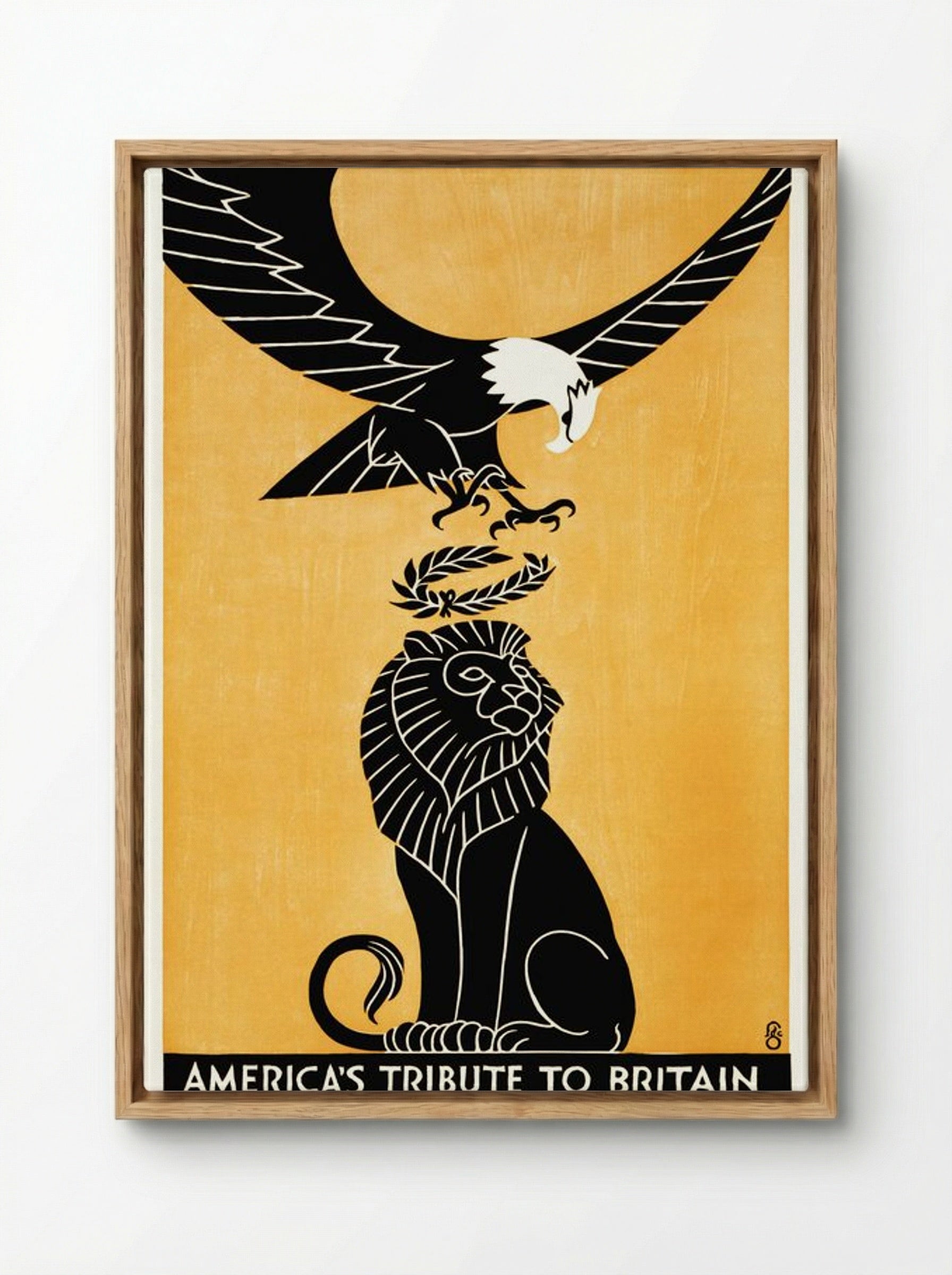 America's Tribute to Britain - Fred G. Cooper - Framed Canvas Wood