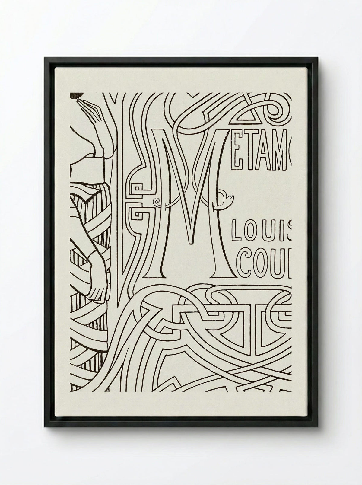 Book Binding Design for 'Metamorfoze' by Louis Couperus - Jan Toorop - Framed Canvas Black