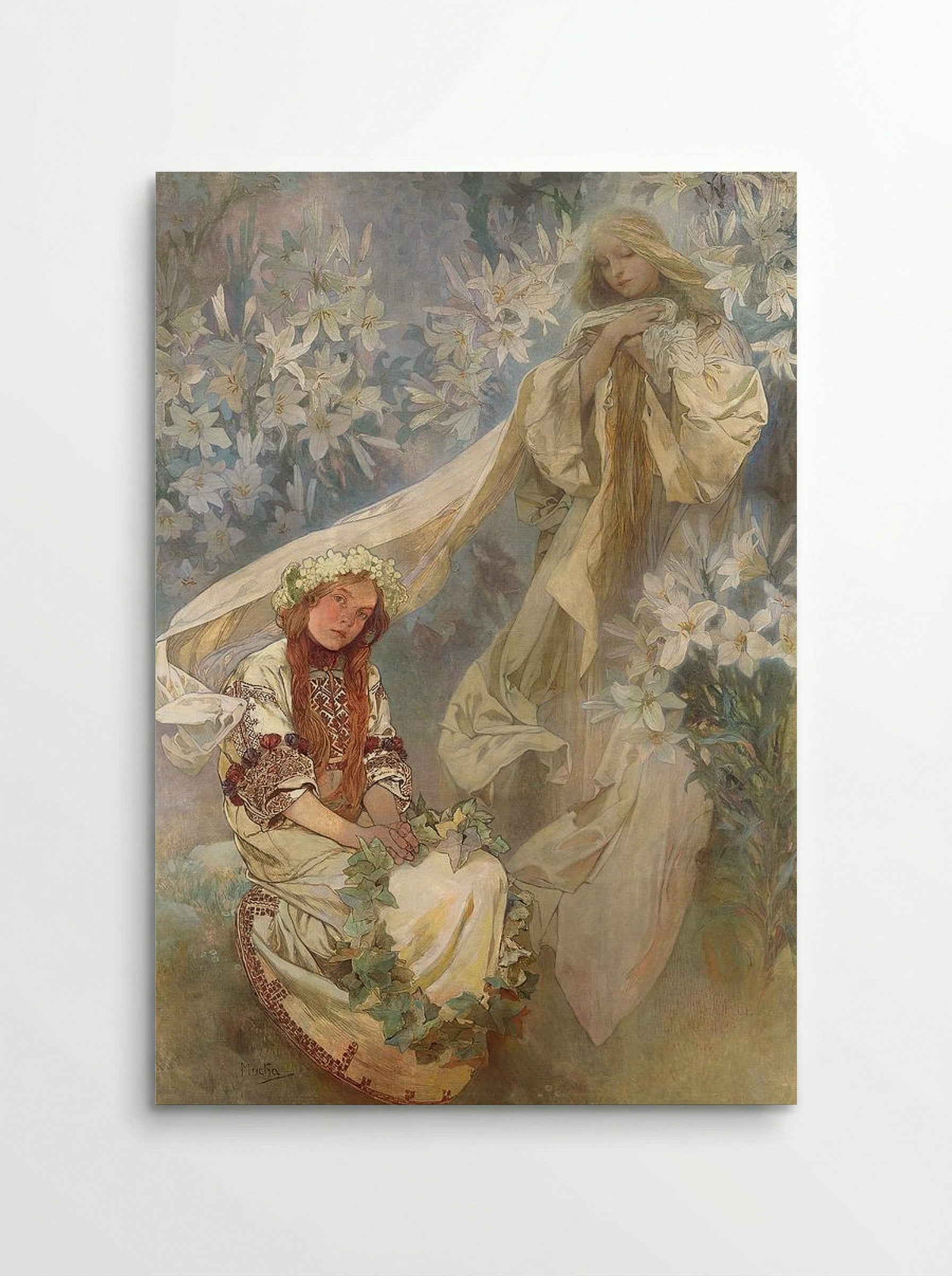 Madonna of the Lilies - Alphonse Mucha - Poster