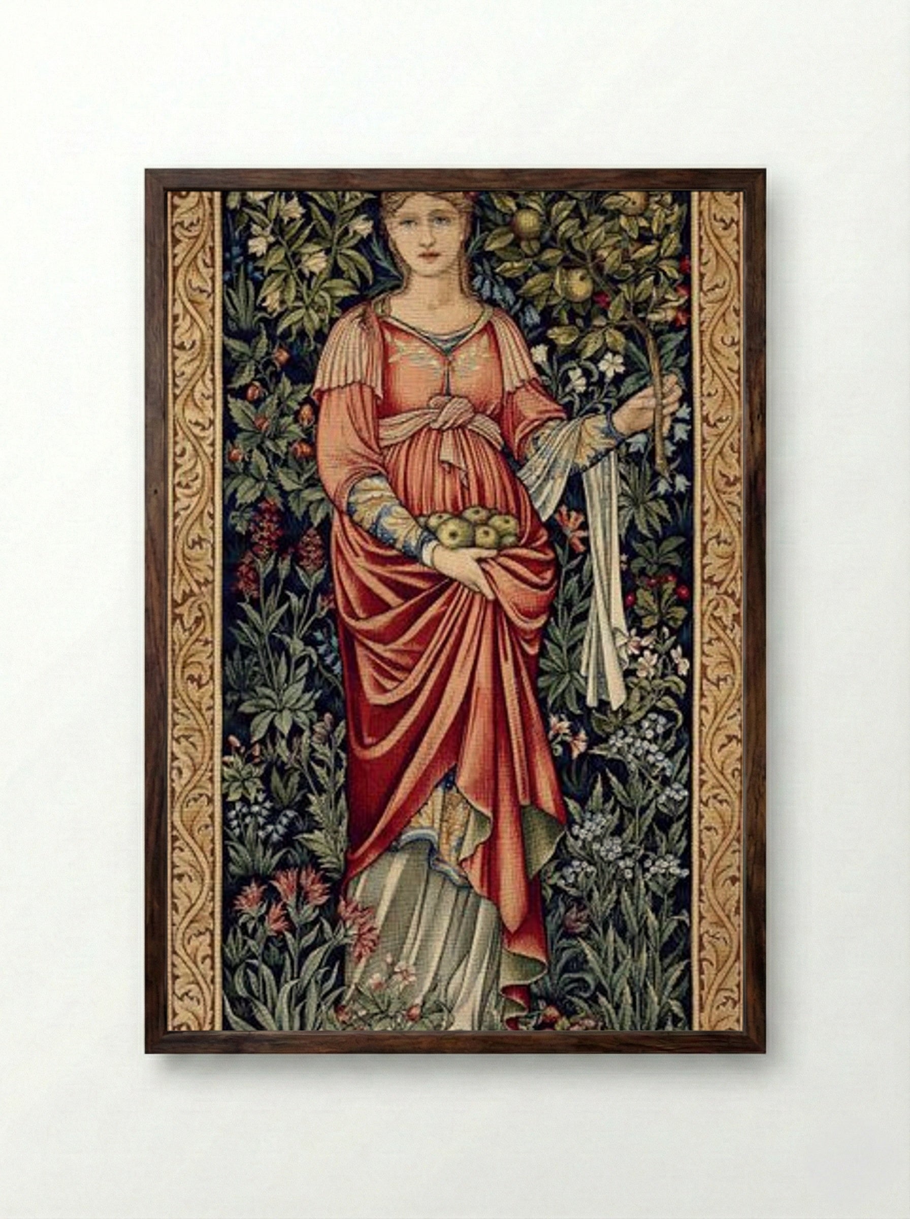 Pomona - Edward Burne-Jones - Framed Print Dark Wood