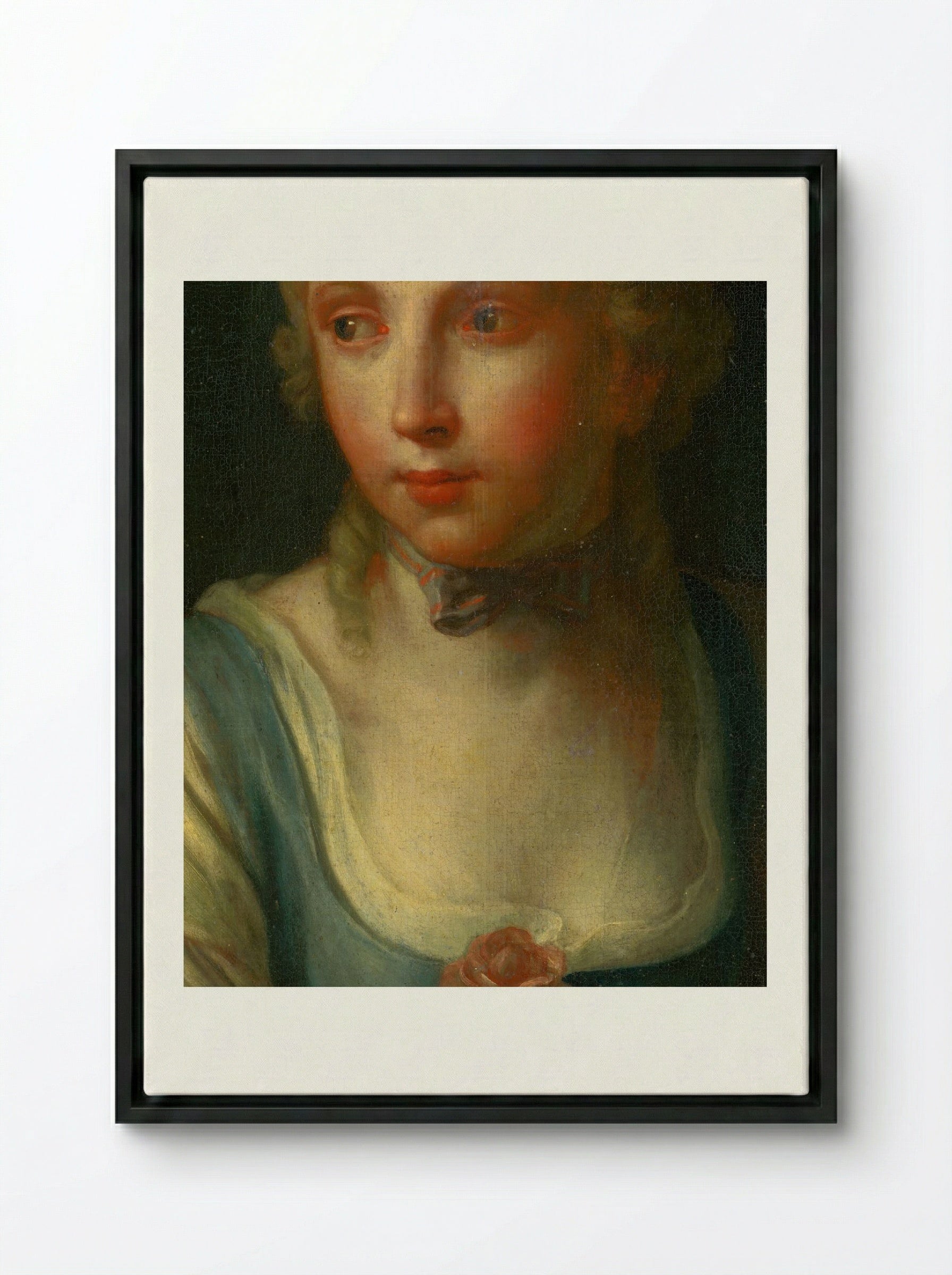 Portrait of a Girl - Berthe Morisot - Framed Canvas Black
