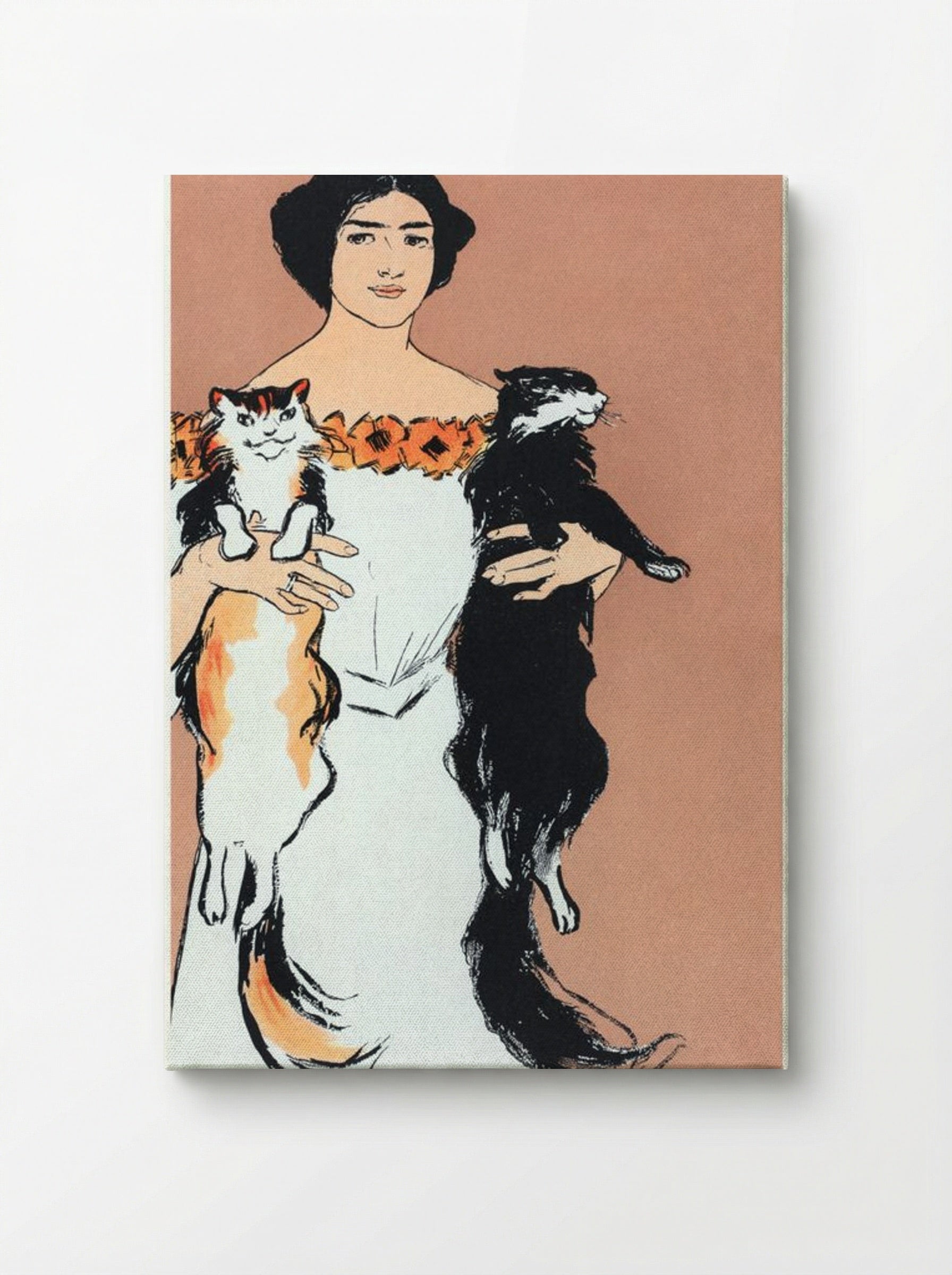 Woman Holding Cats - Edward Penfield - Canvas