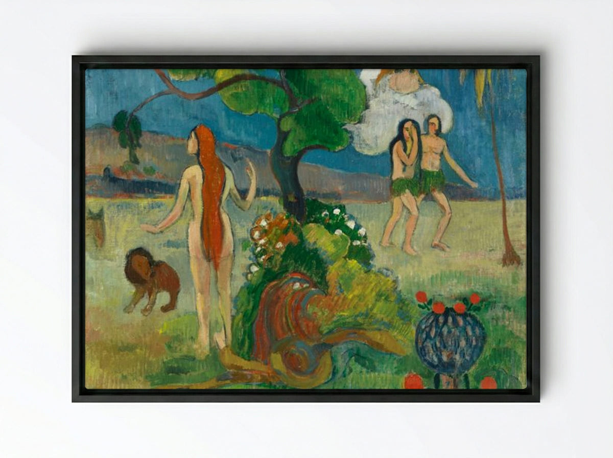 Paradise Lost - Paul Gauguin - Framed Canvas Black
