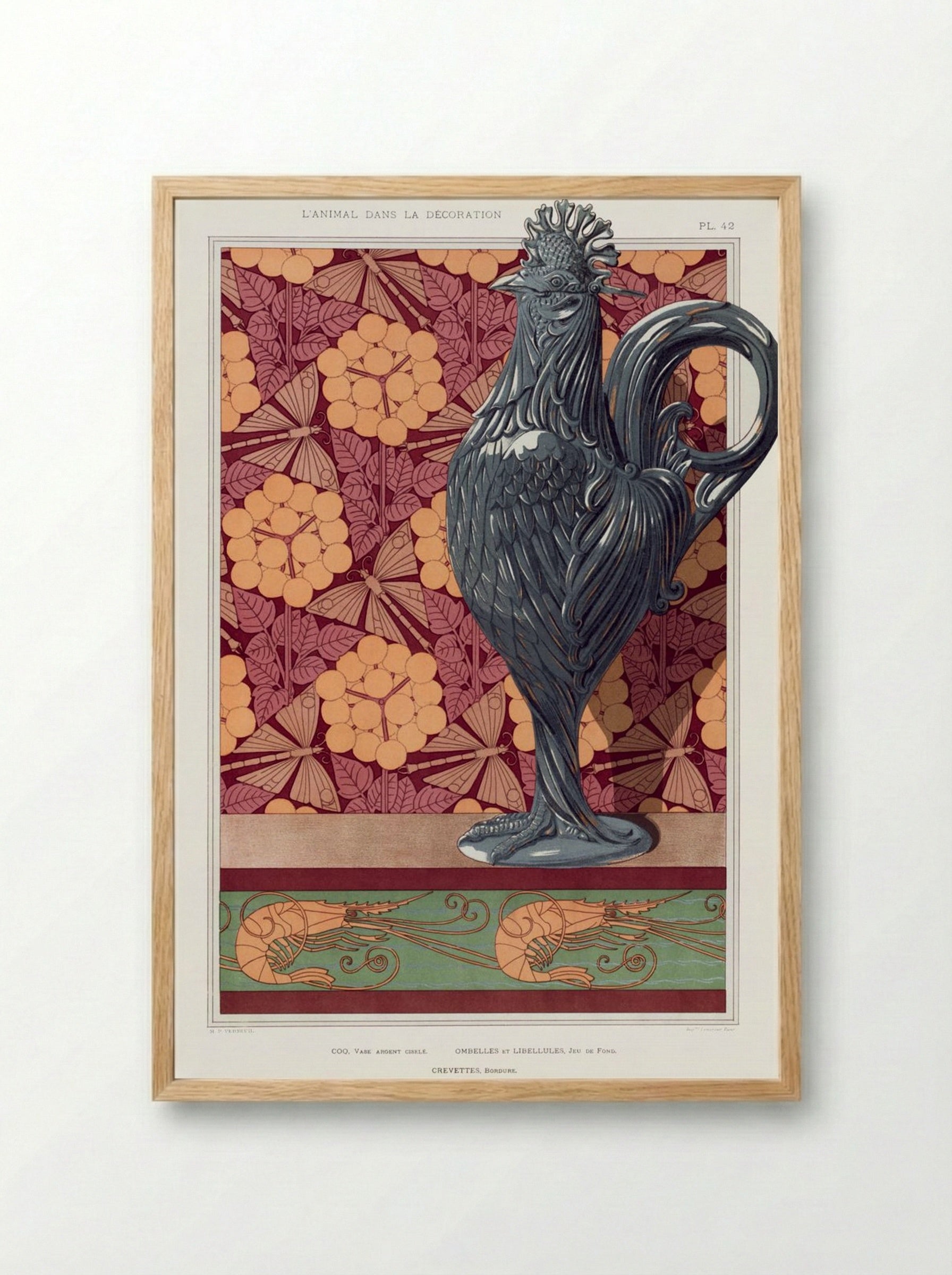 Crevettes, Bordure - Maurice Pillard Verneuil - Framed Print Wood