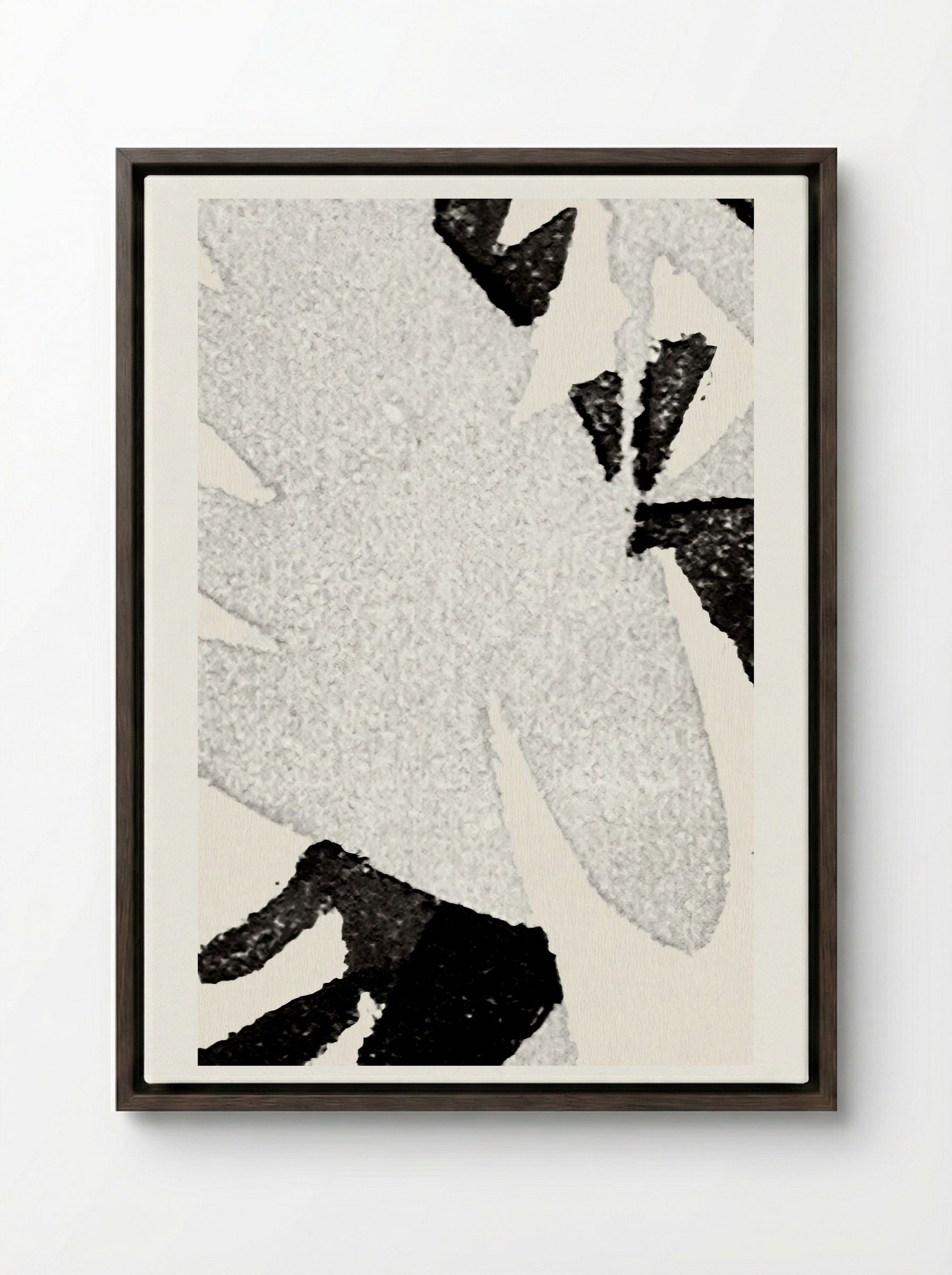 Abstract Composition (Black and White) - Franz Marc - Framed Canvas Dark Wood