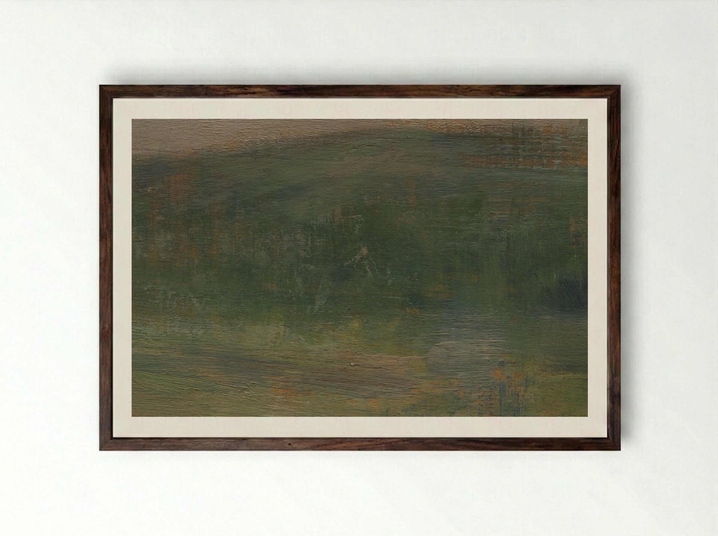 Landscape at Saint-Ouen - Georges Seurat - Framed Print Dark Wood