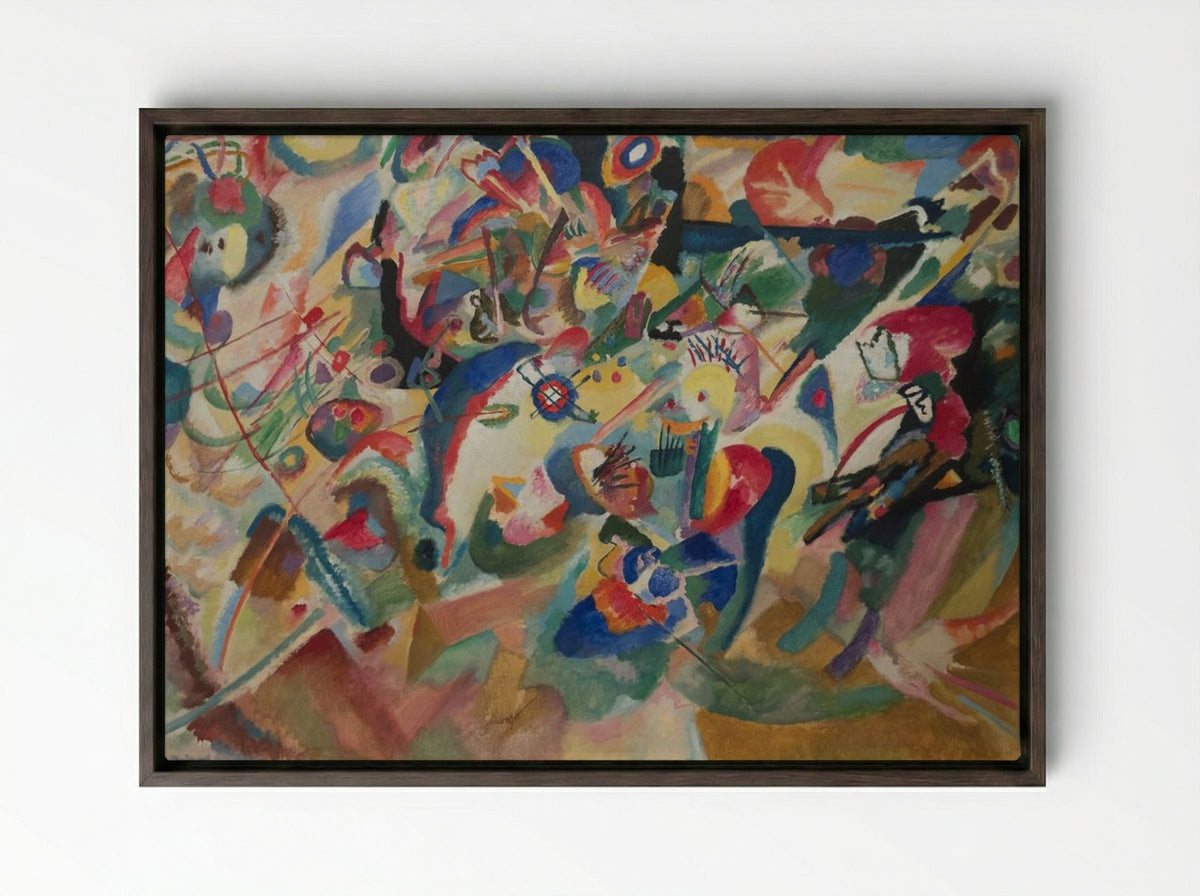 Sketch III for Composition VII - Wassily Kandinsky - Framed Canvas Dark Wood