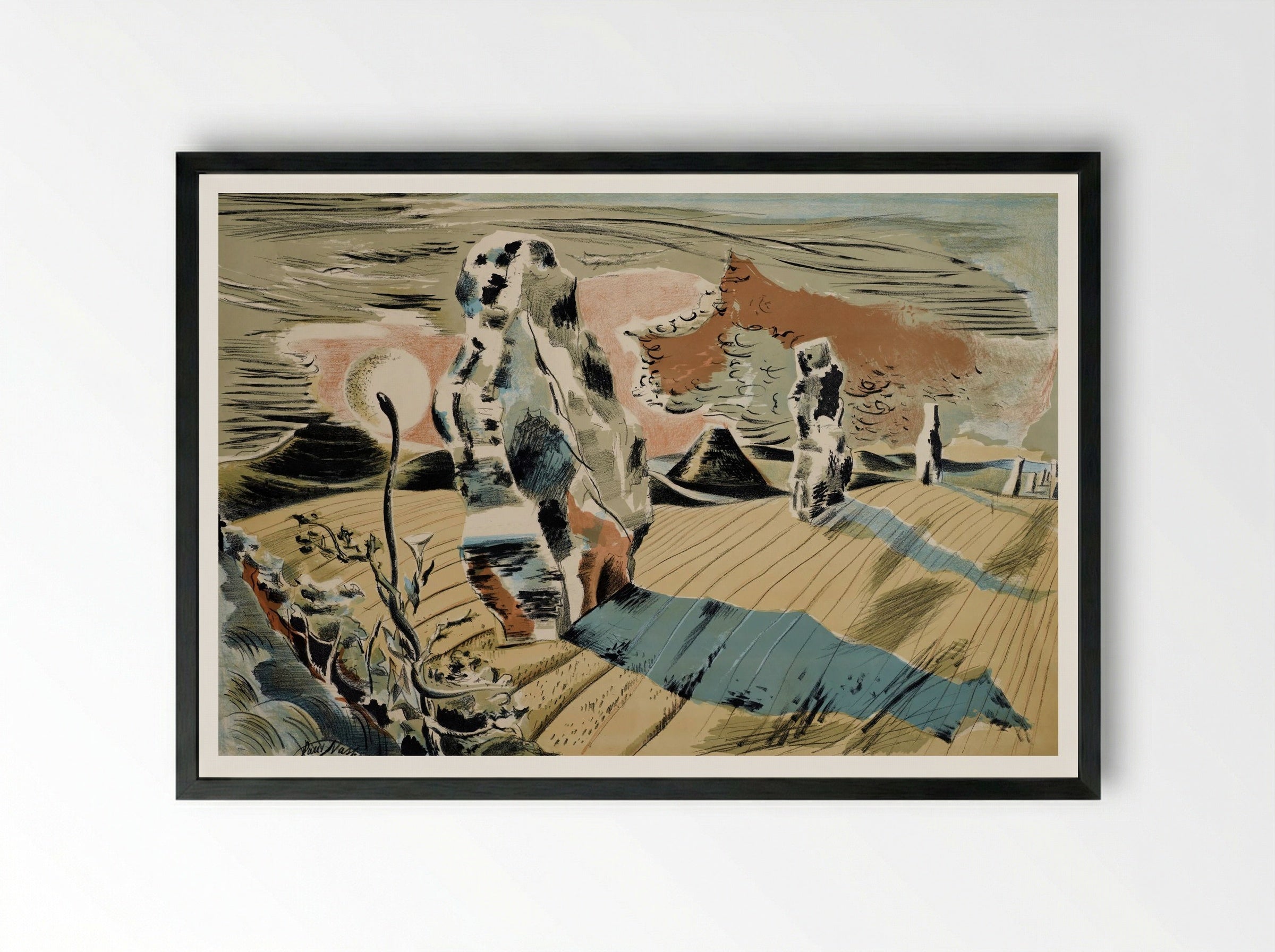Avebury - Paul Nash - Framed Print Black