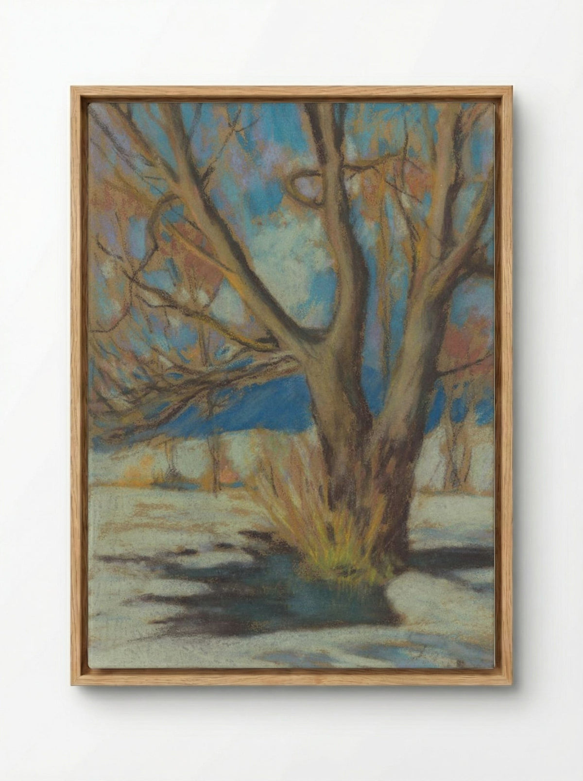 Study of a Bare Tree in Winter - Zolo Palugyay - Framed Canvas Wood