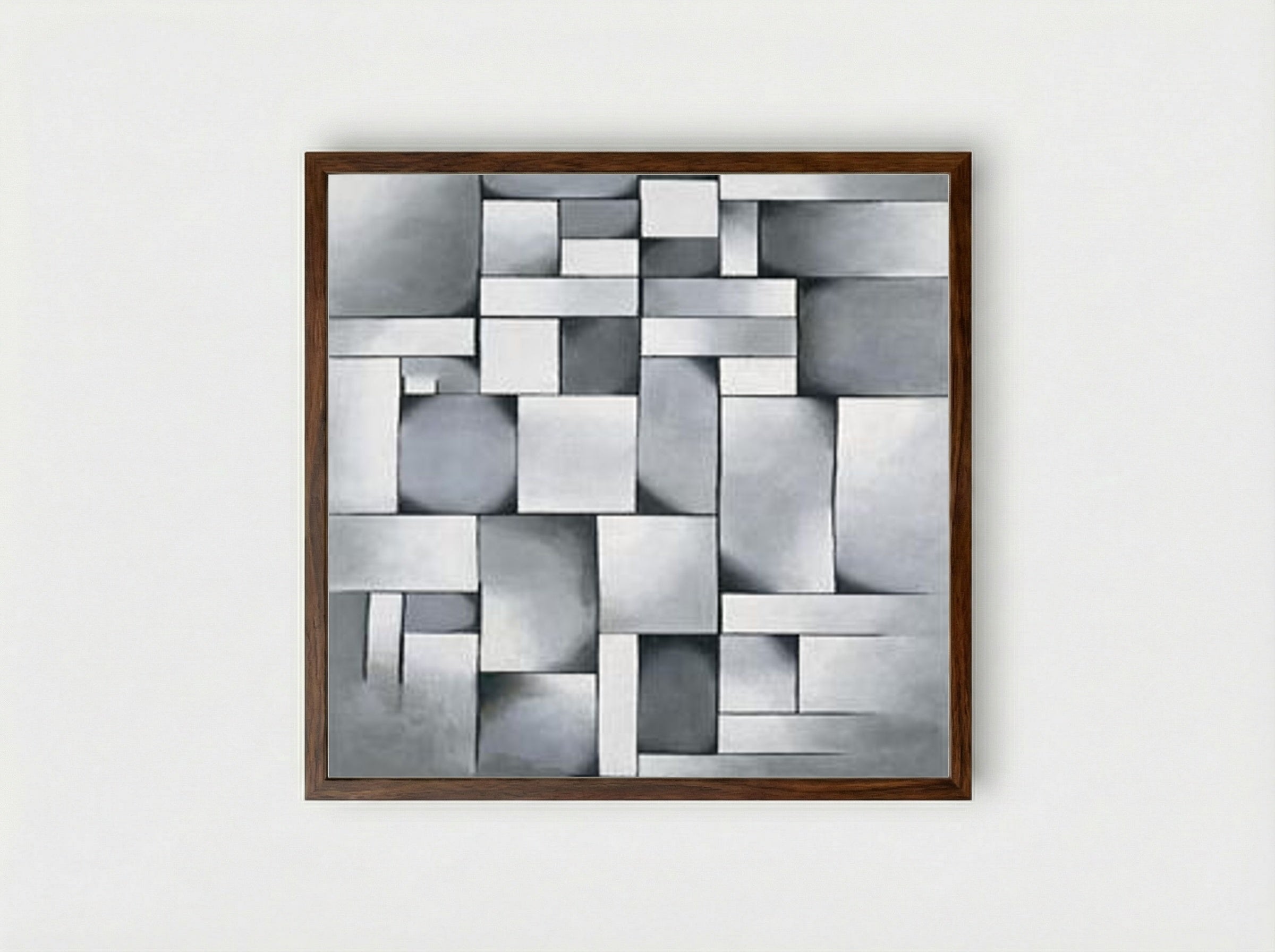 Composition in Gray (Rag Time) - Theo van Doesburg - Framed Print Dark Wood