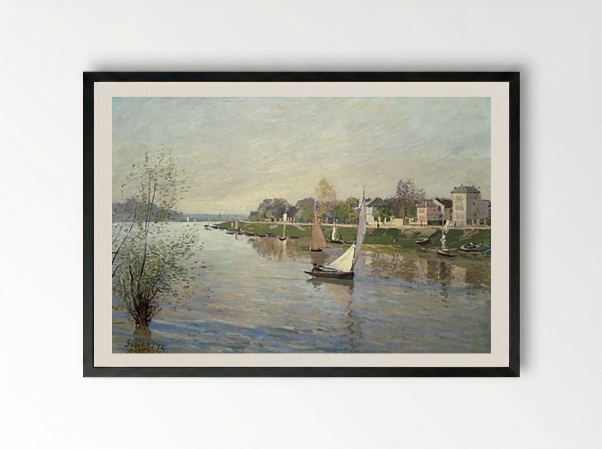 The Seine at Argenteuil - Alfred Sisley - Framed Print Black