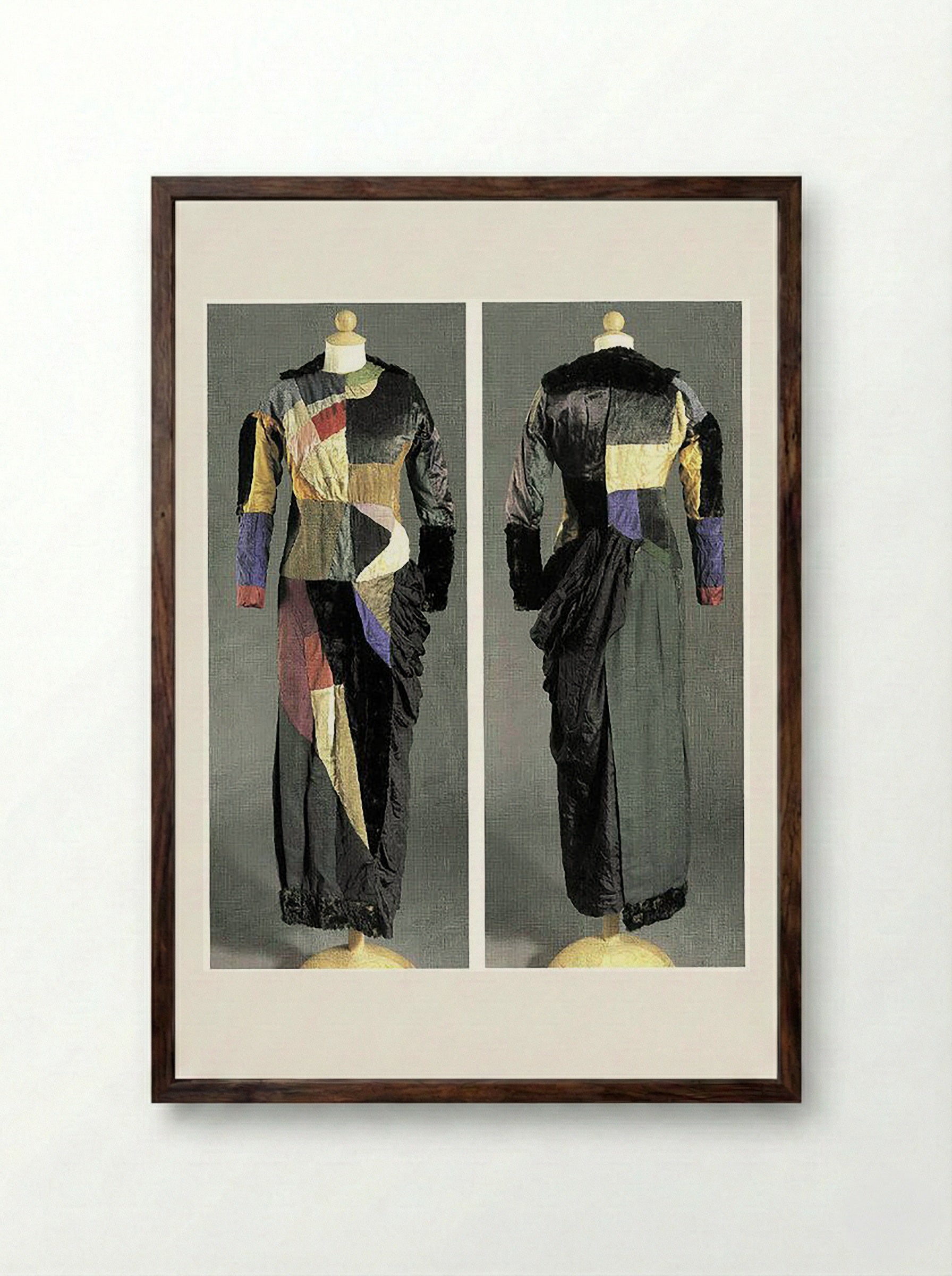 Simultaneous Dress - Sonia Delaunay-Terk - Framed Print Dark Wood