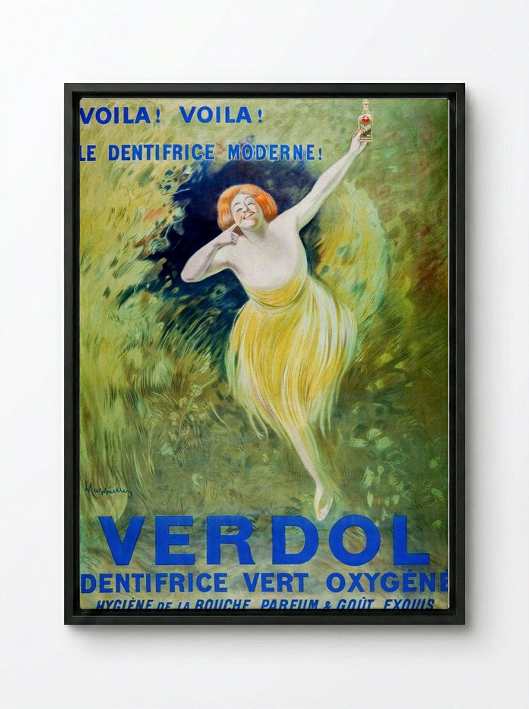 Verdol Oxygenated Green Toothpaste - Leonetto Cappiello - Framed Canvas Black