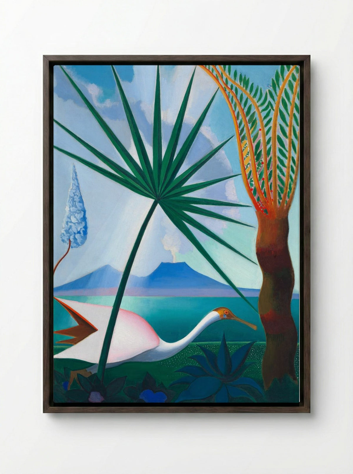 Neapolitan Song - Joseph Stella - Framed Canvas Dark Wood
