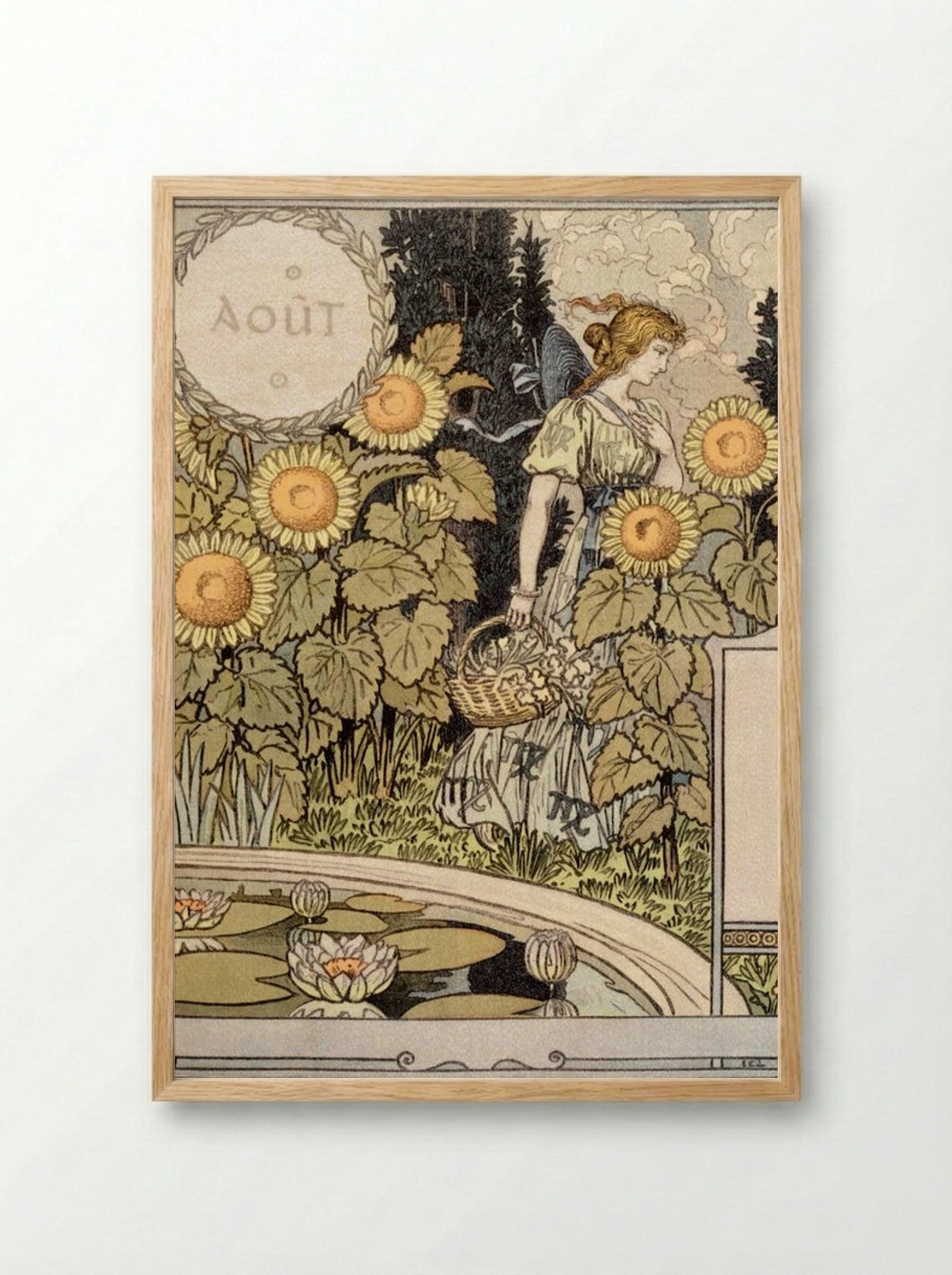 Allegory of the Month of August - Eugène Grasset - Framed Print Wood