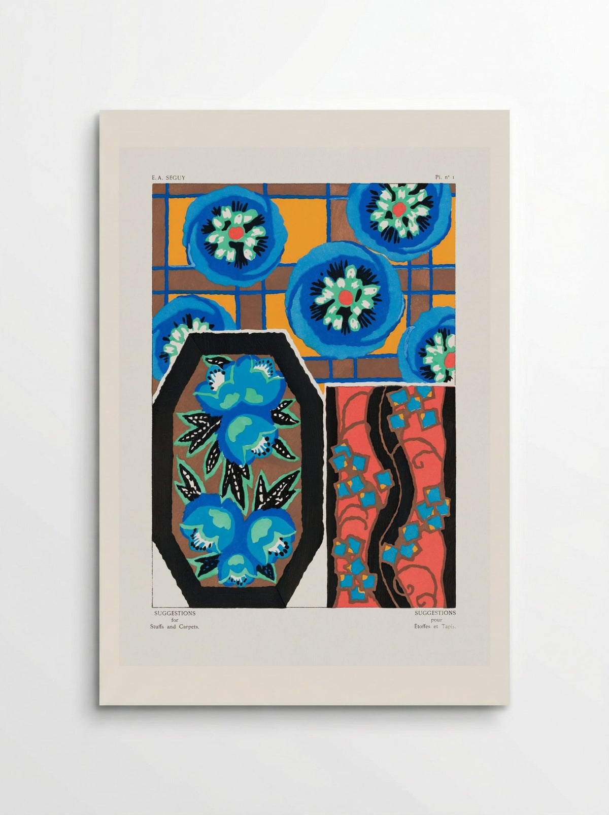 Suggestions for Stuffs and Carpets, Plate 1 - Émile-Allain Séguy - Poster