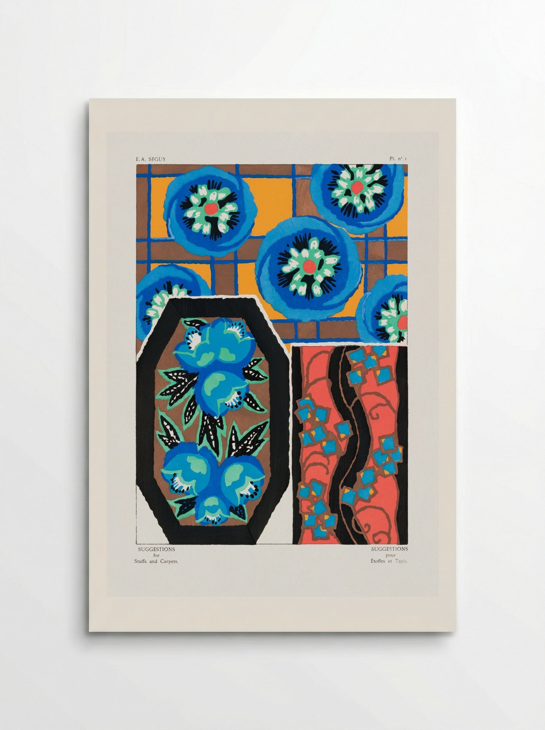 Suggestions for Stuffs and Carpets, Plate 1 - Émile-Allain Séguy - Poster