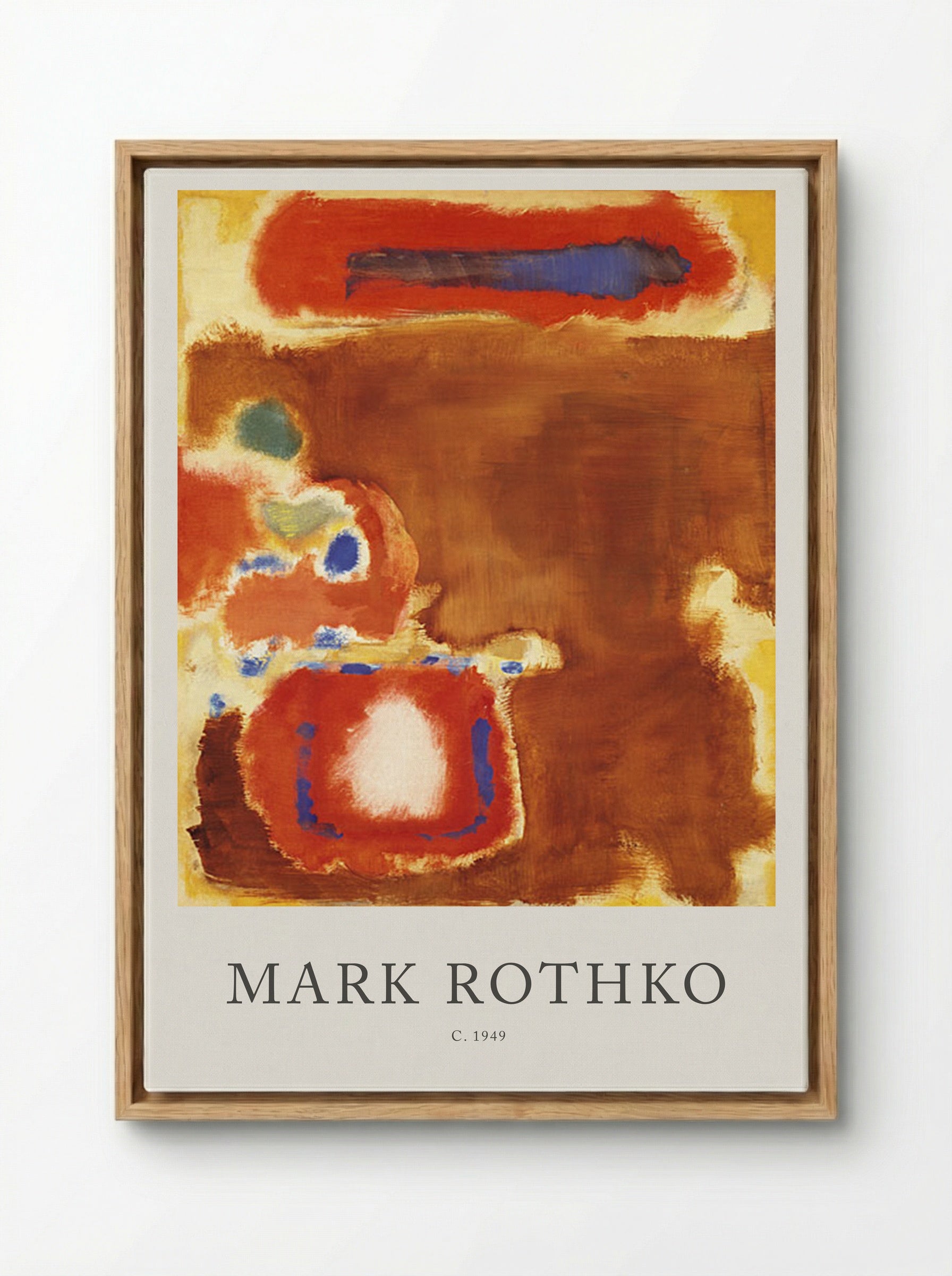Untitled (Brown, Red and Blue) - Mark Rothko - Framed Canvas Wood