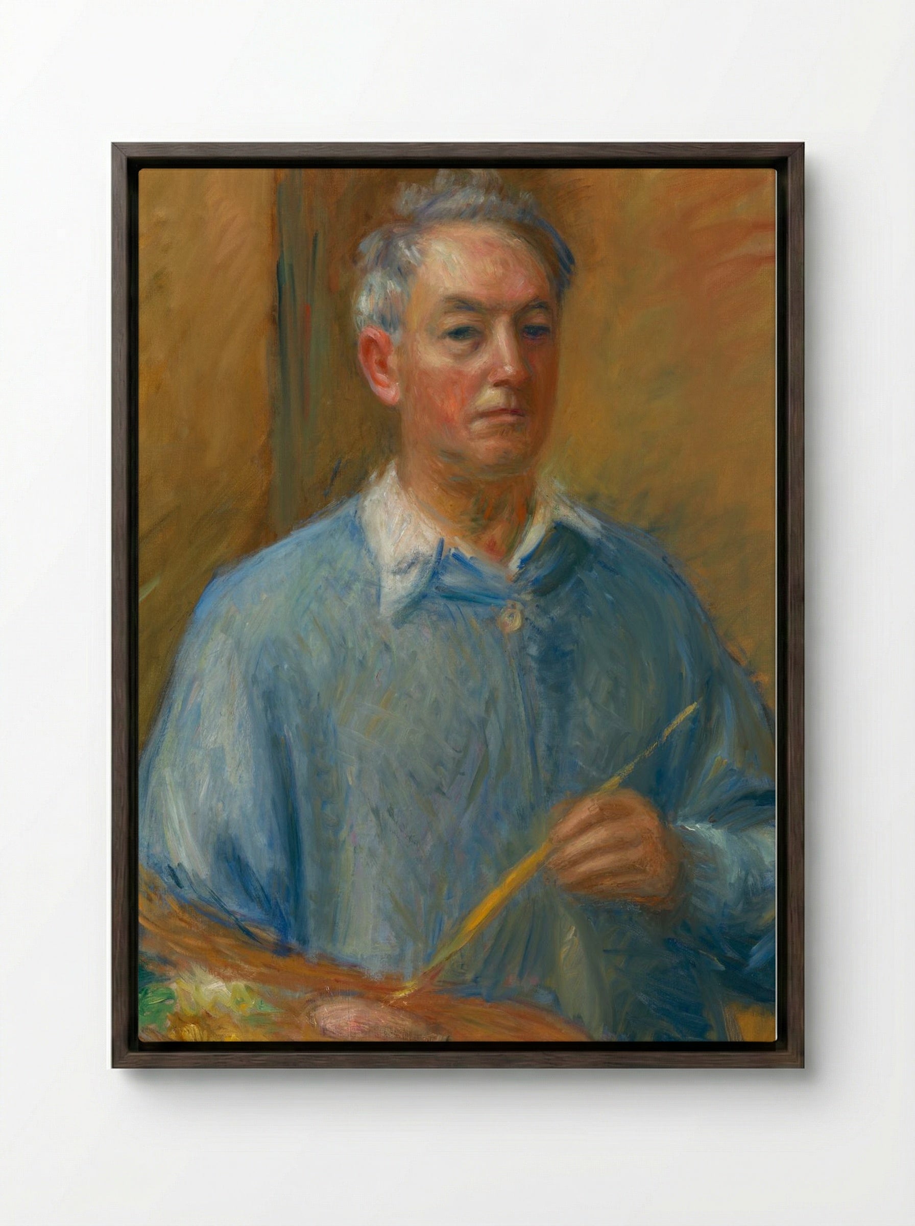 Self-Portrait - William Glackens - Framed Canvas Dark Wood