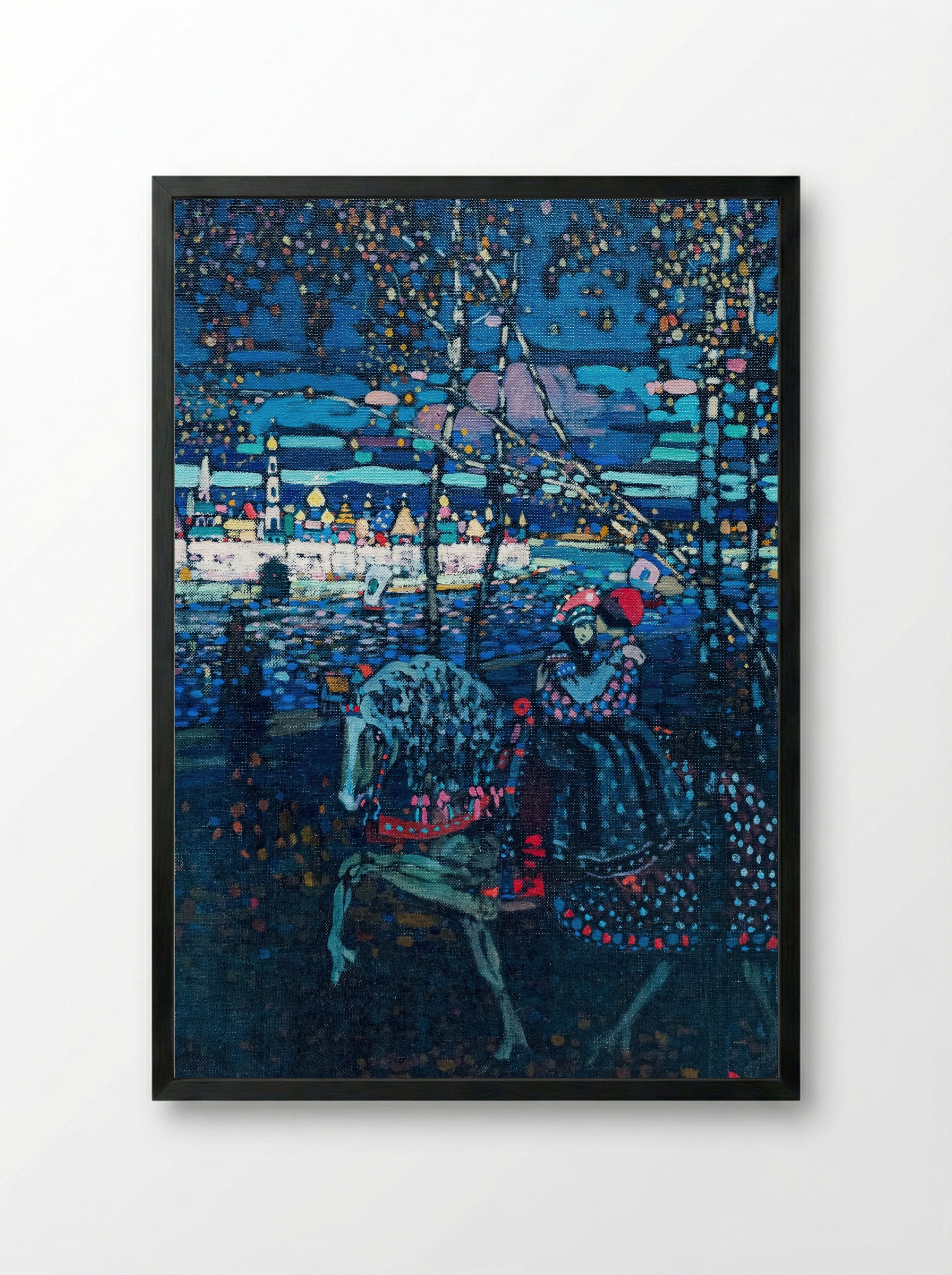 Riding Couple - Wassily Kandinsky - Framed Print Black