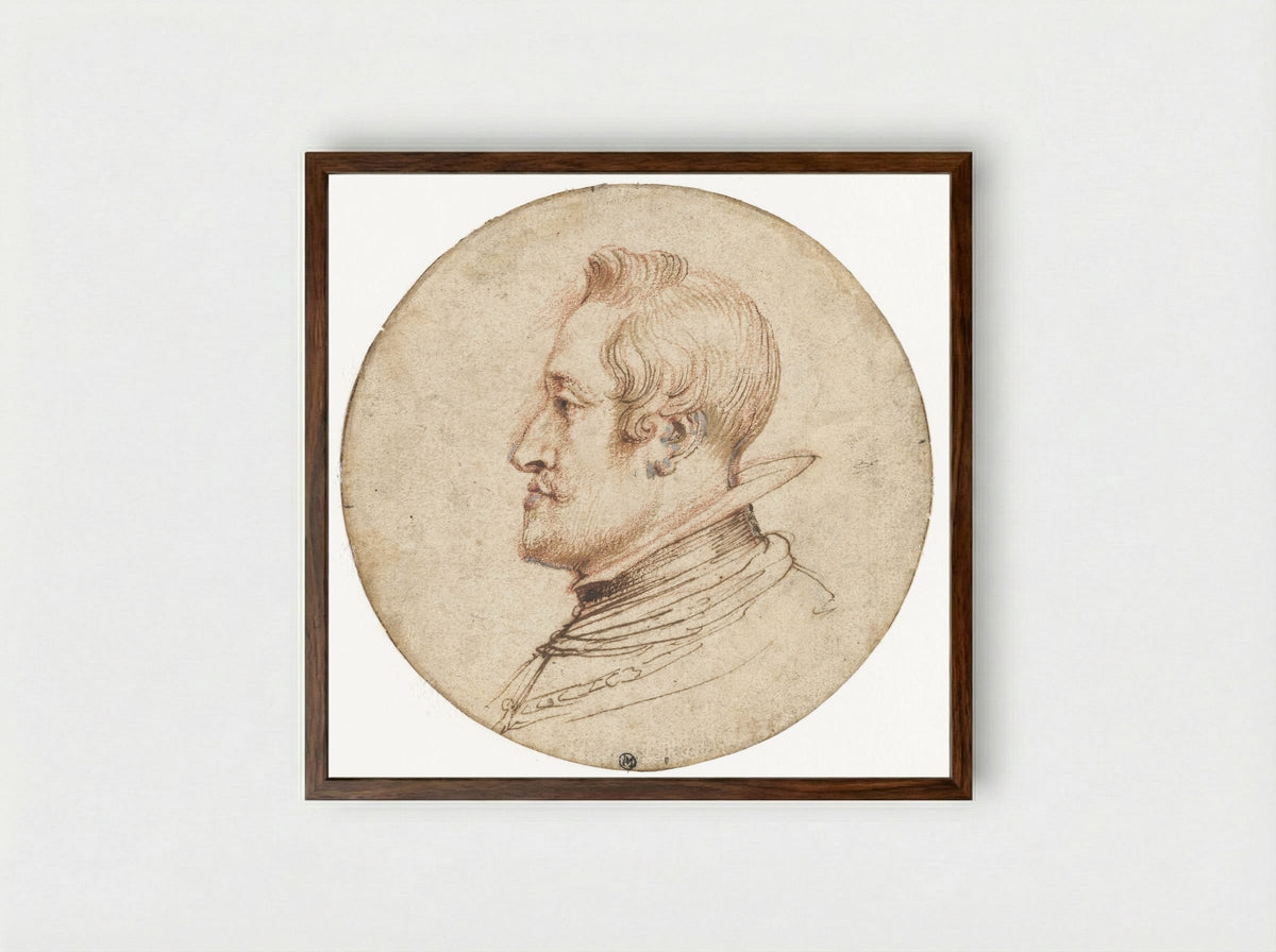 Portrait of Archduke Charles of Austria (Don Carlos) - Peter Paul Rubens - Framed Print Dark Wood