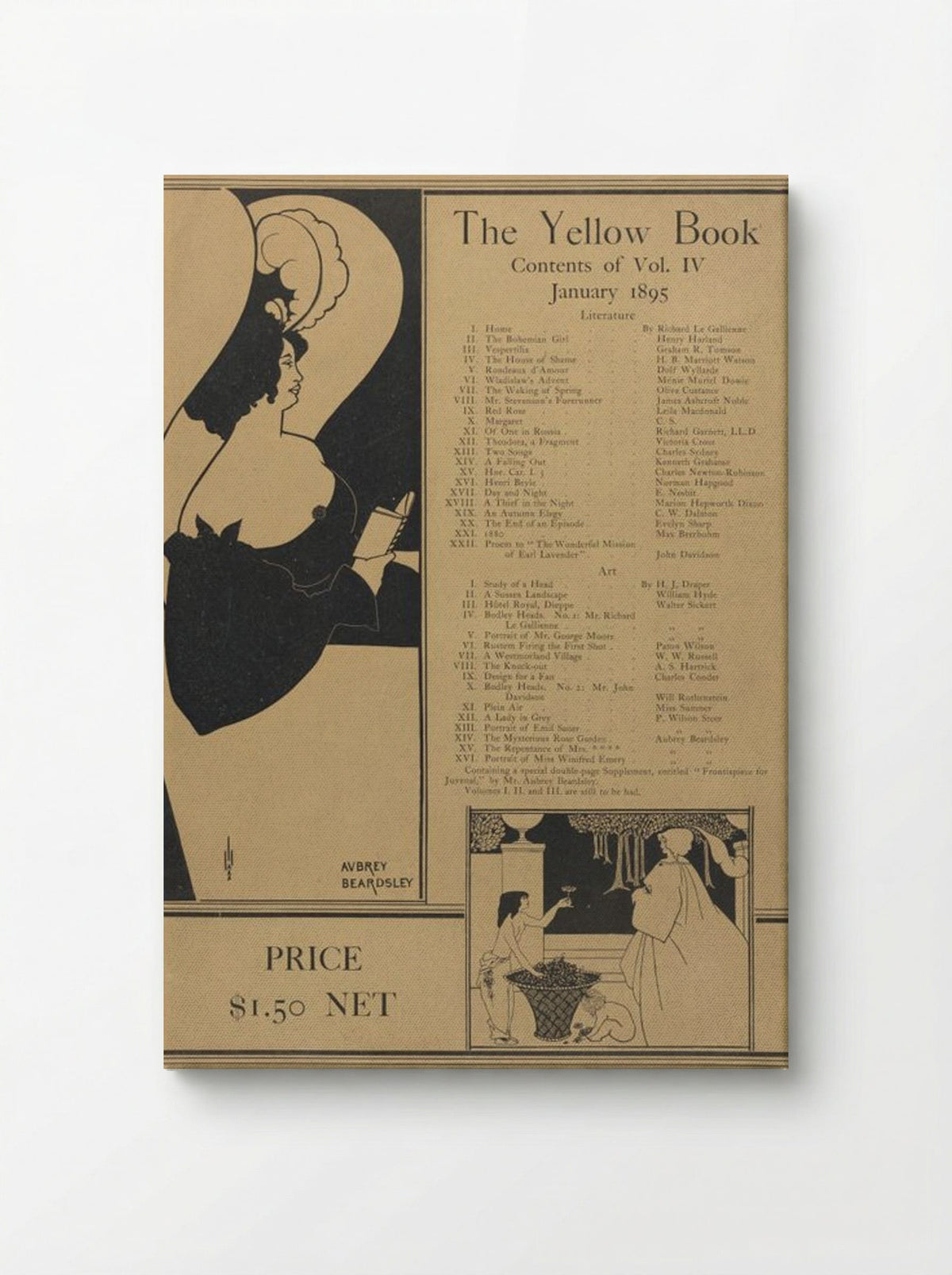 Poster for The Yellow Book, Volume IV - Aubrey Beardsley - Canvas